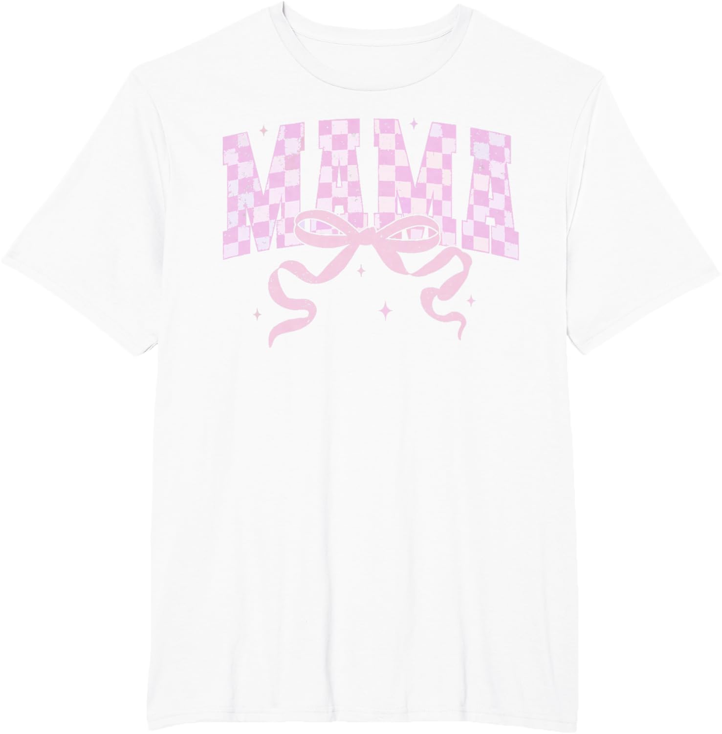 Retro Checkered Mama Coquette Mother's Day Pink Bow