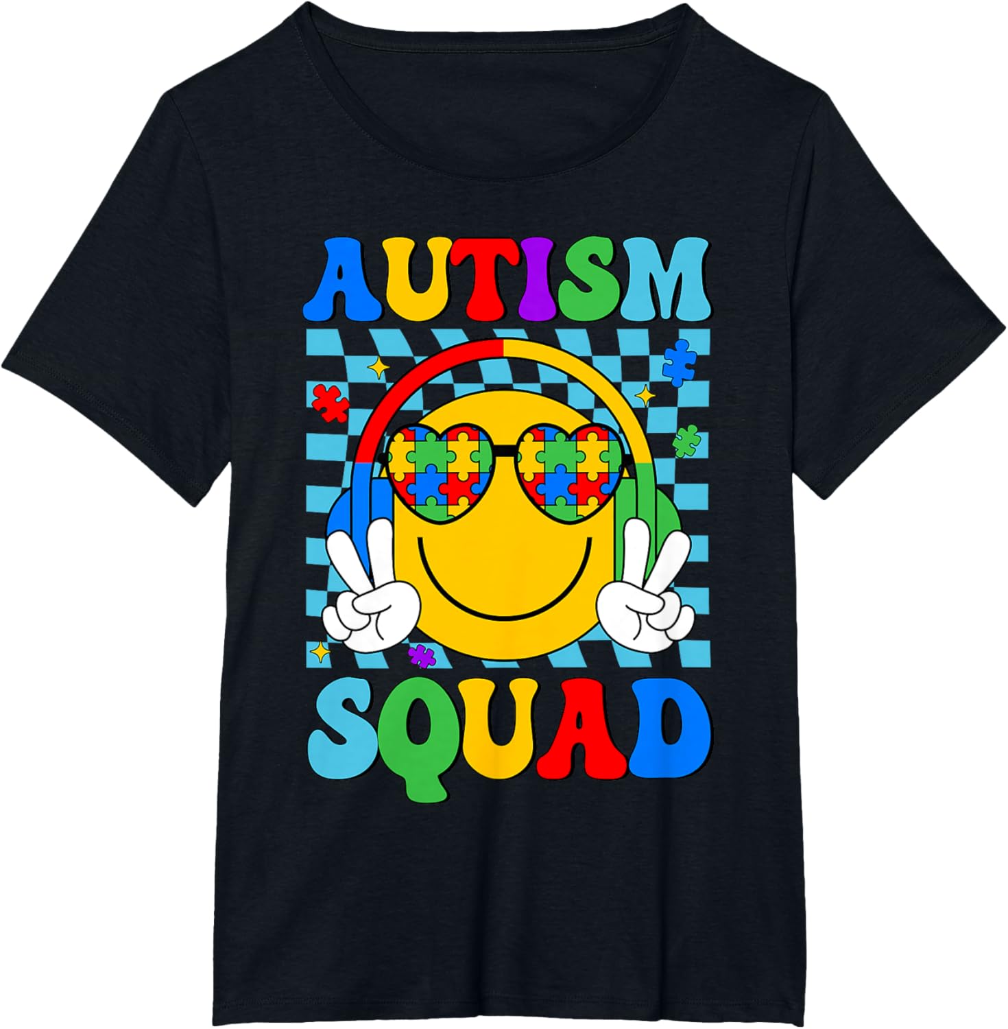 Autism Awareness Autism Squad Support Smile Face Women Men
