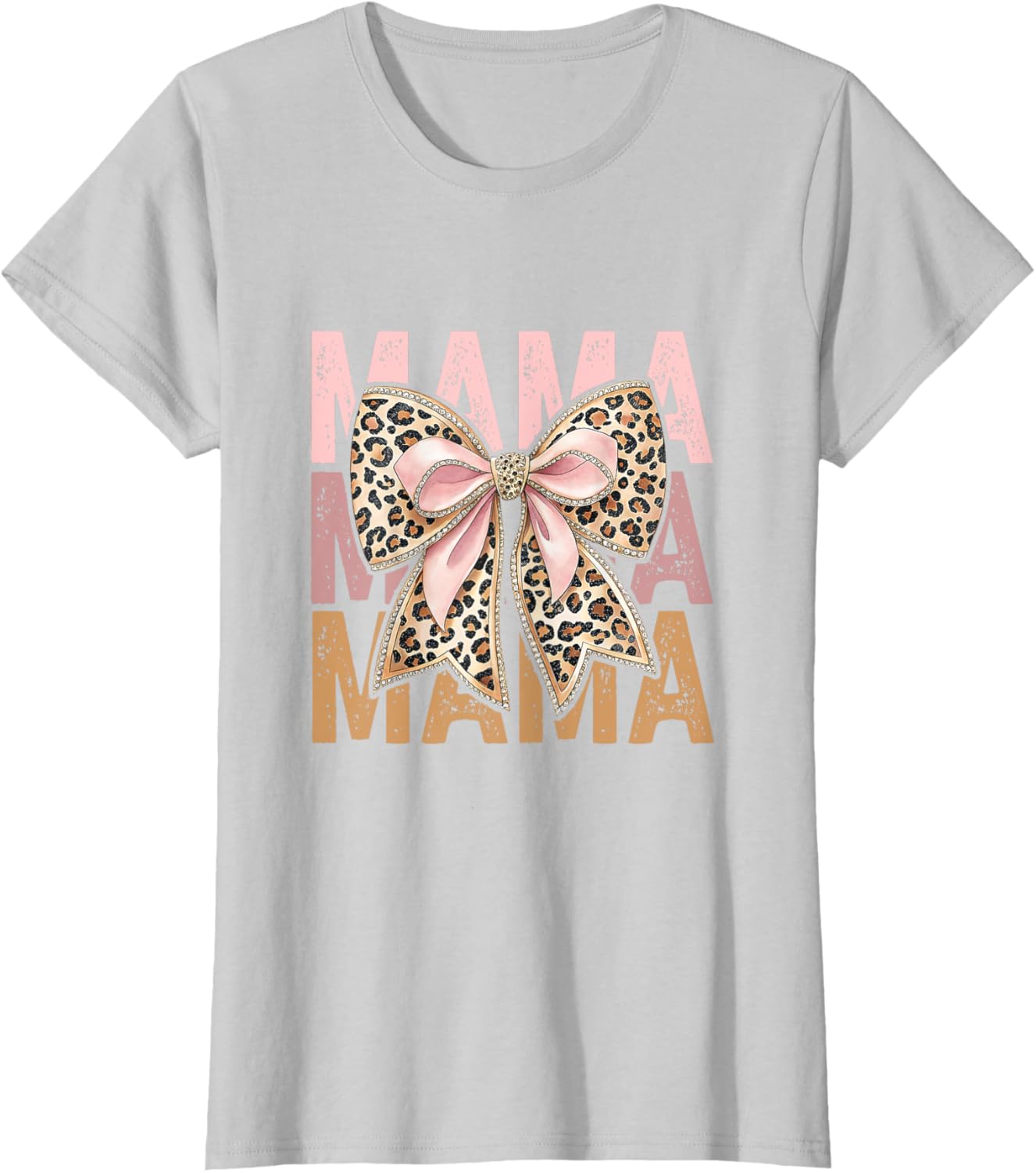 Retro Leopard Mama,Cute Mom Retro Coquette Bow Mother's Day