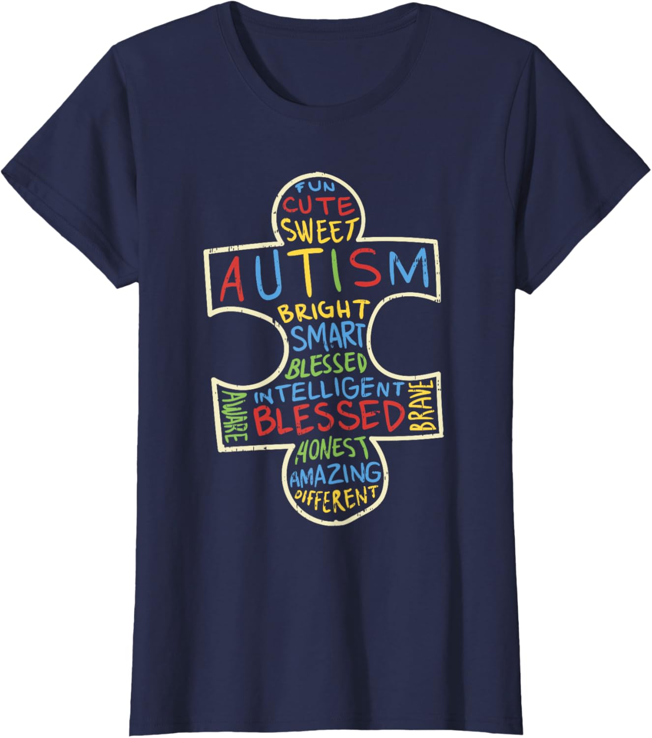 Autism Awareness Shirt Puzzle Piece Words Autistic Gift