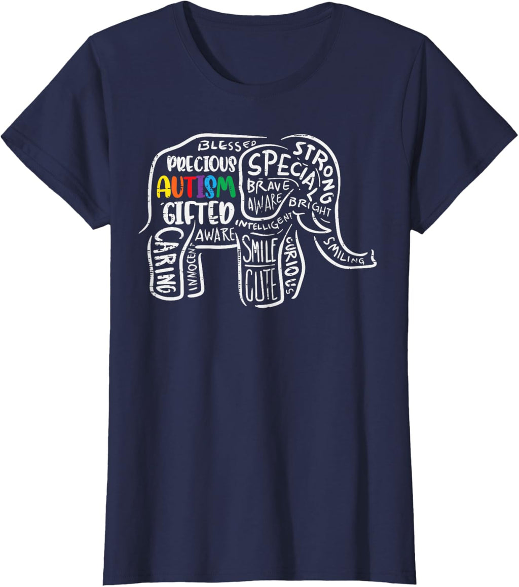 Autism Awareness Elephant Acceptance Autistic Men Women Kids