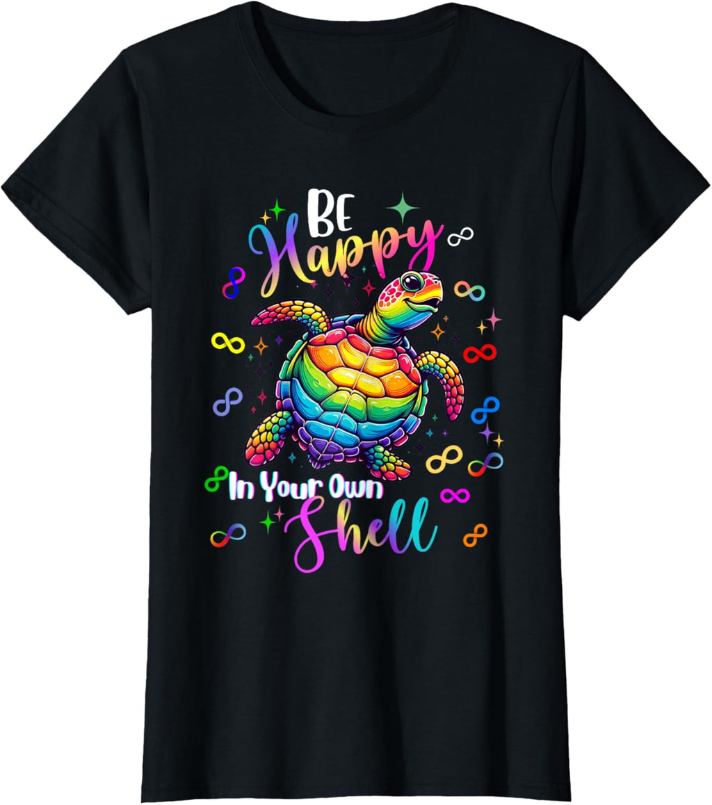 Rainbow Turtle Be Happy In Your Own Shell Autism Awareness