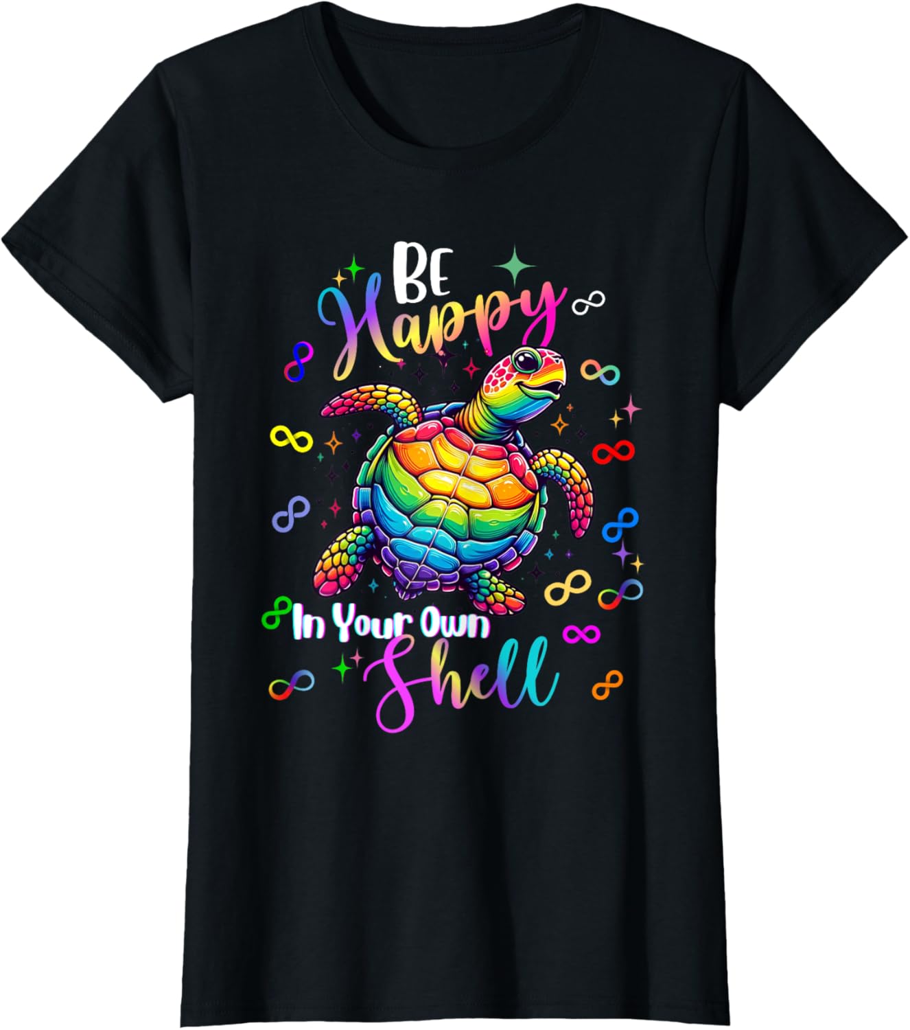 Rainbow Turtle Be Happy In Your Own Shell Autism Awareness