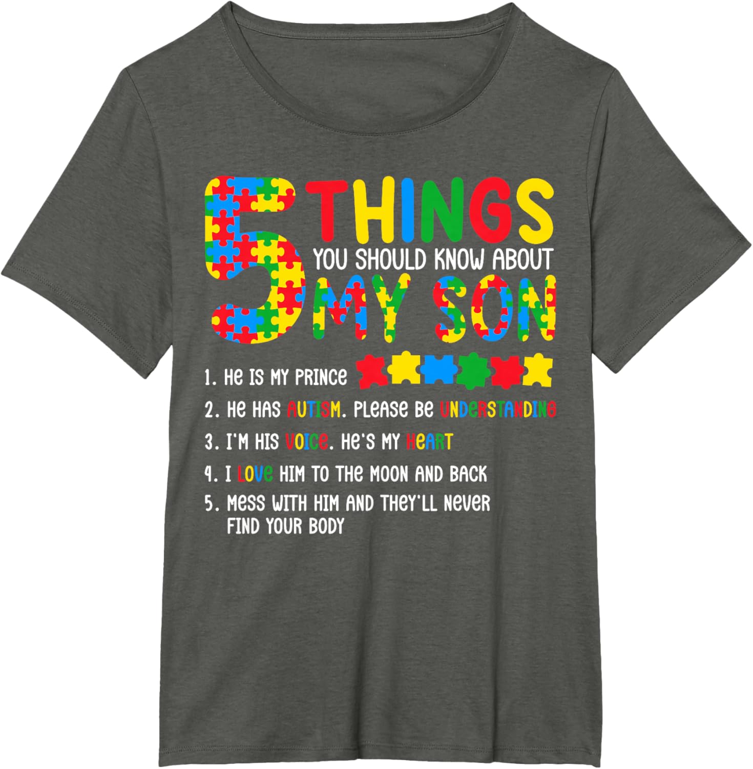 Autism Awareness Shirt 5 Things You Should Know About My Son