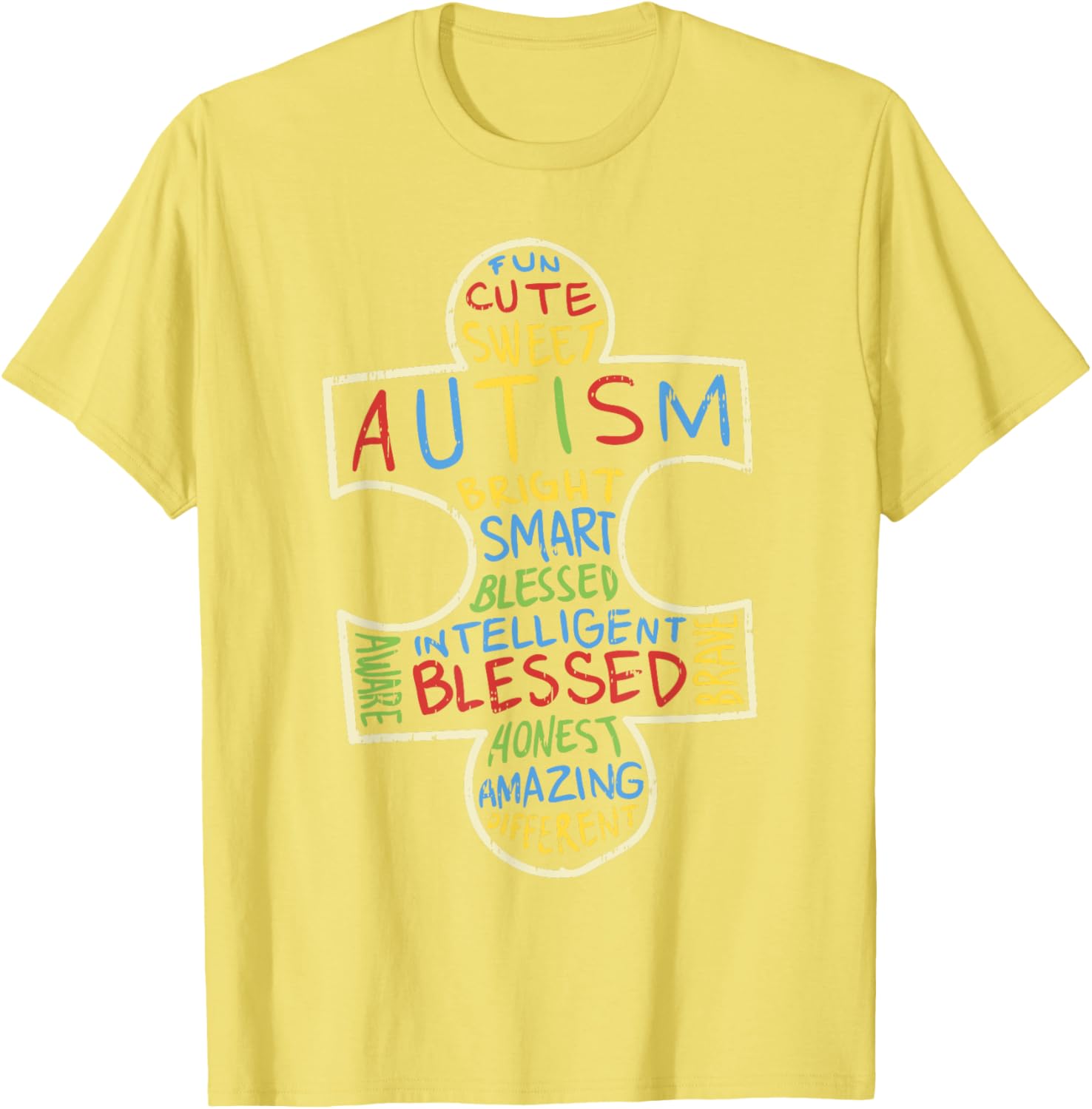 Autism Awareness Shirt Puzzle Piece Words Autistic Gift
