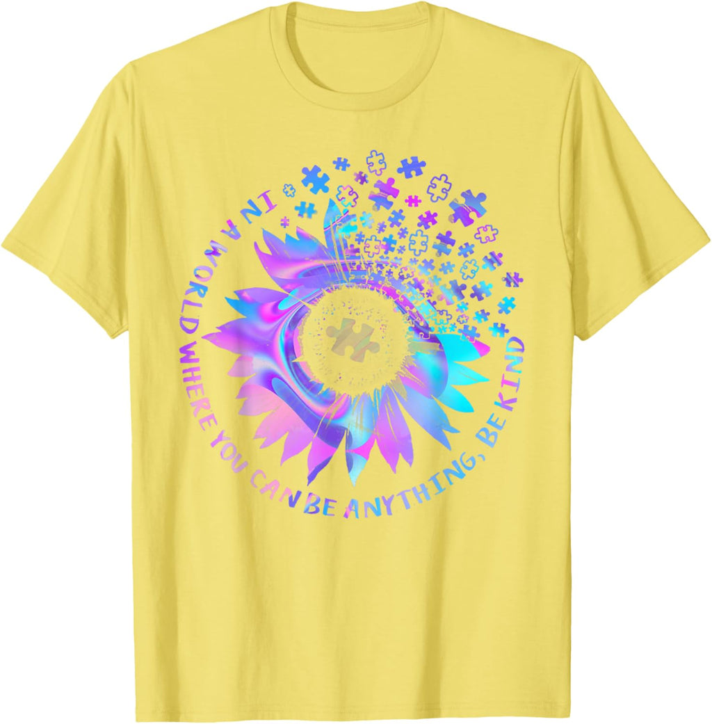 Be Kind Autism Awareness Kindness Sunflower Tie Dye Puzzle