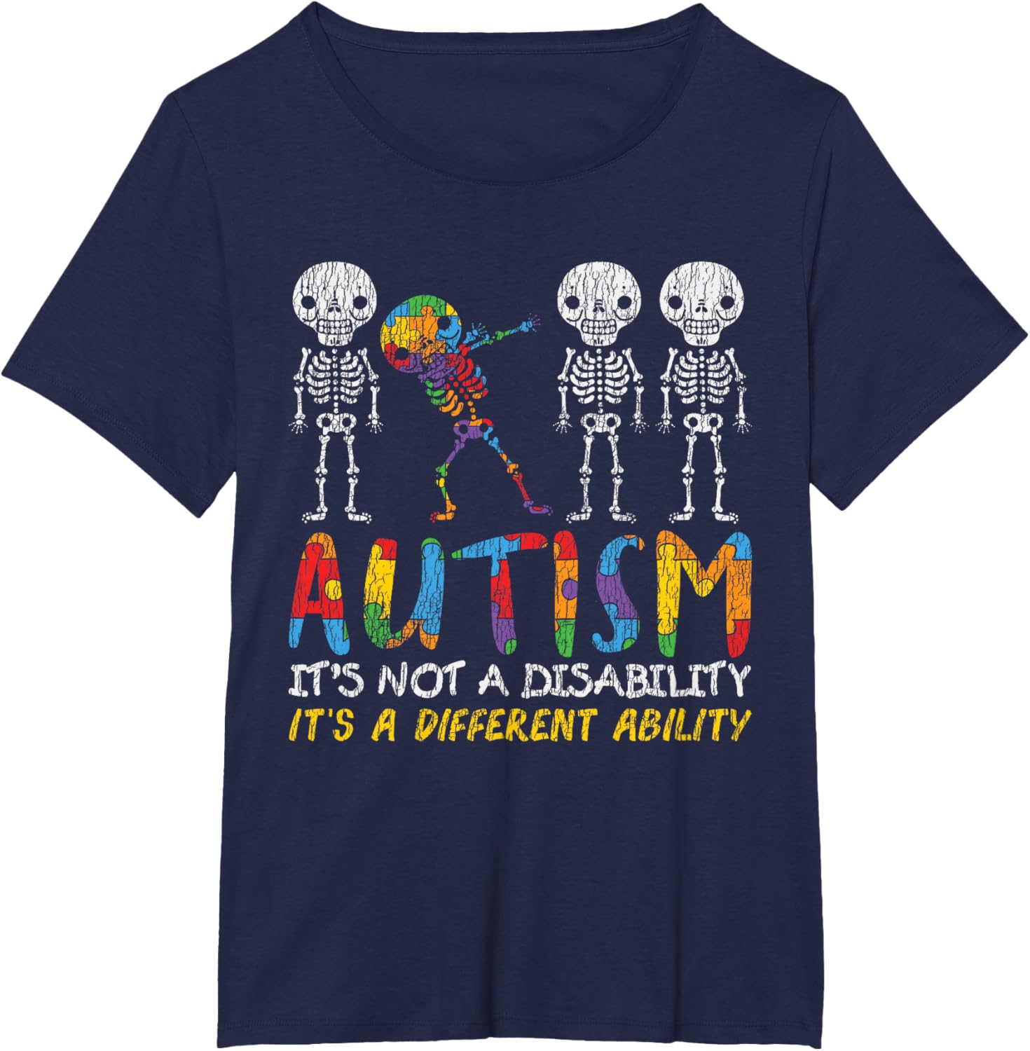 Autism Awerness - Skeleton Dabbing Autistic Kids Awareness