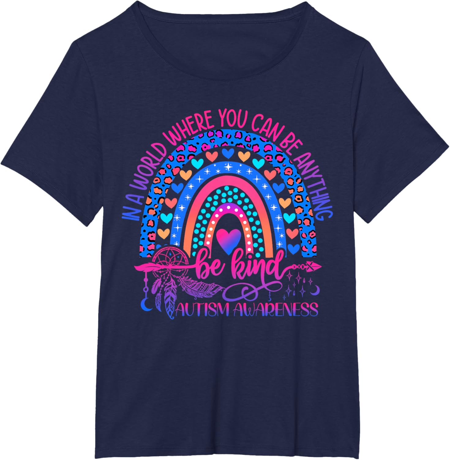 Autism Awareness Be Kind Leopard Rainbow Choose Kindness