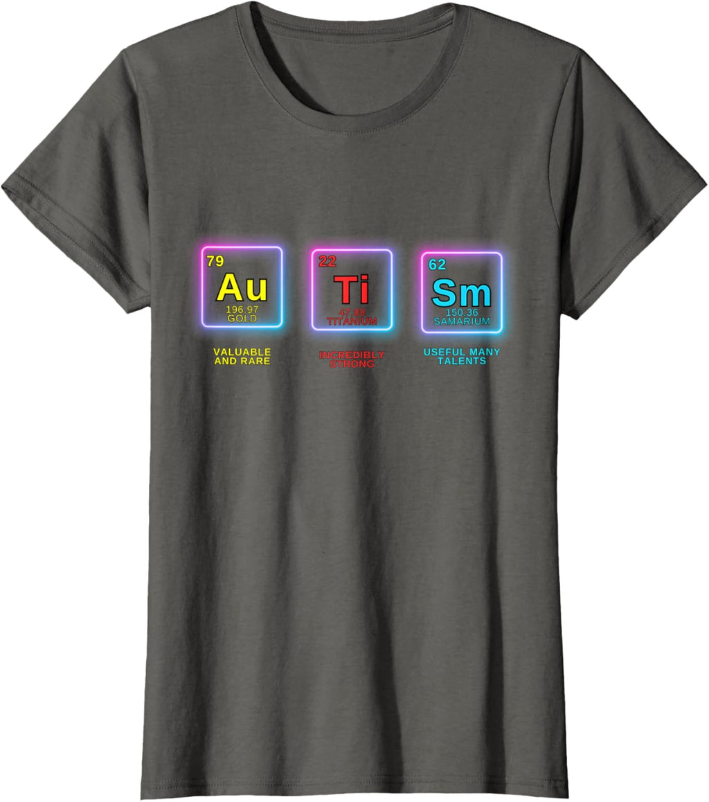 Autism Awareness Kids Women Men Elements Periodic Table ASD
