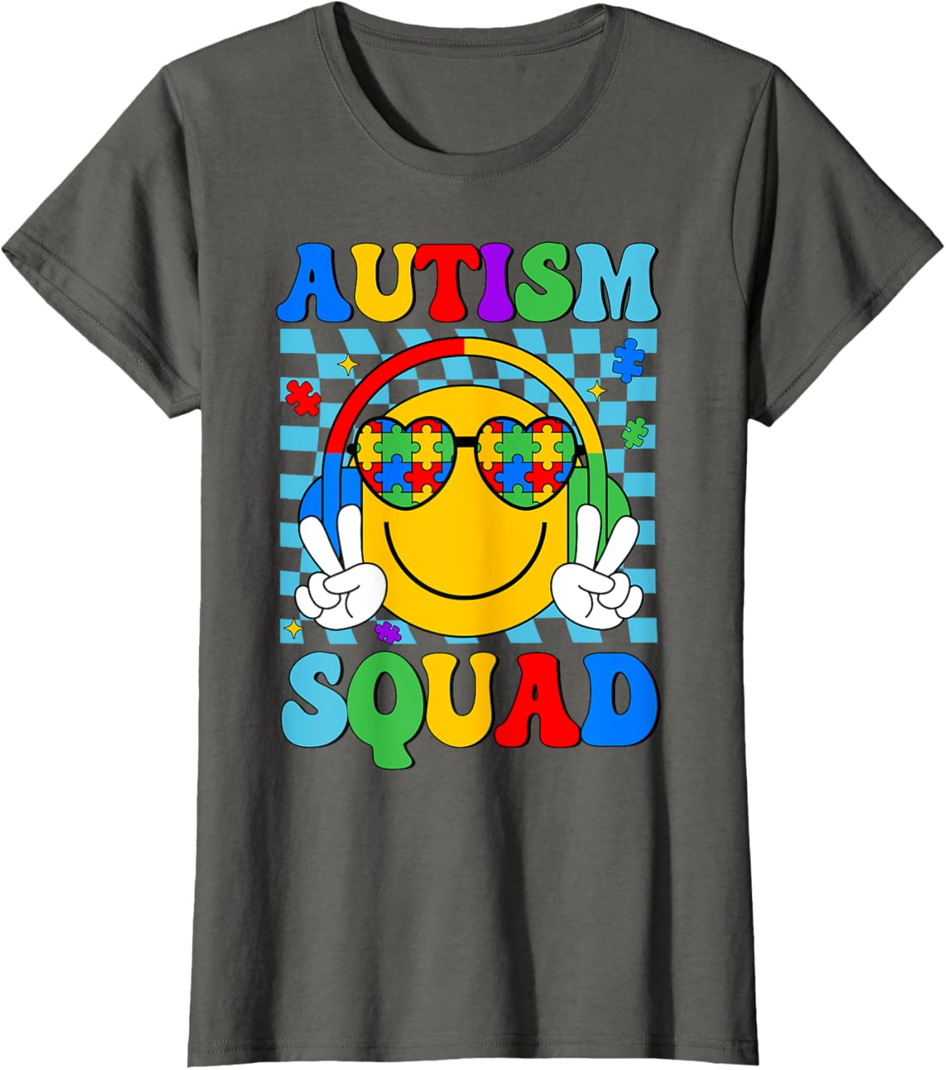Autism Awareness Autism Squad Support Smile Face Women Men