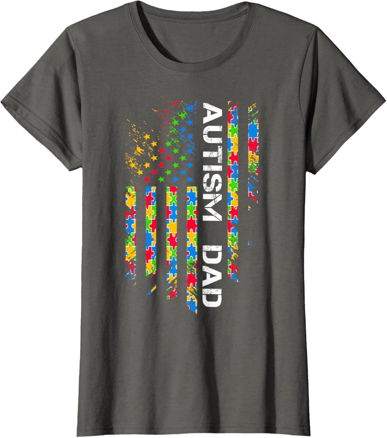 Autism Dad Awareness American Flag USA