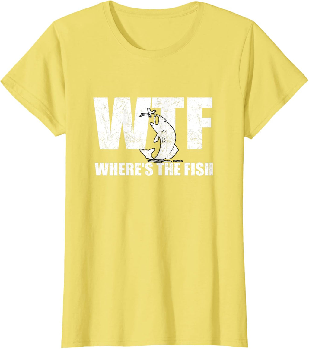 WTF Where's The Fish Men's Funny Fishing Gifts Fathers Day