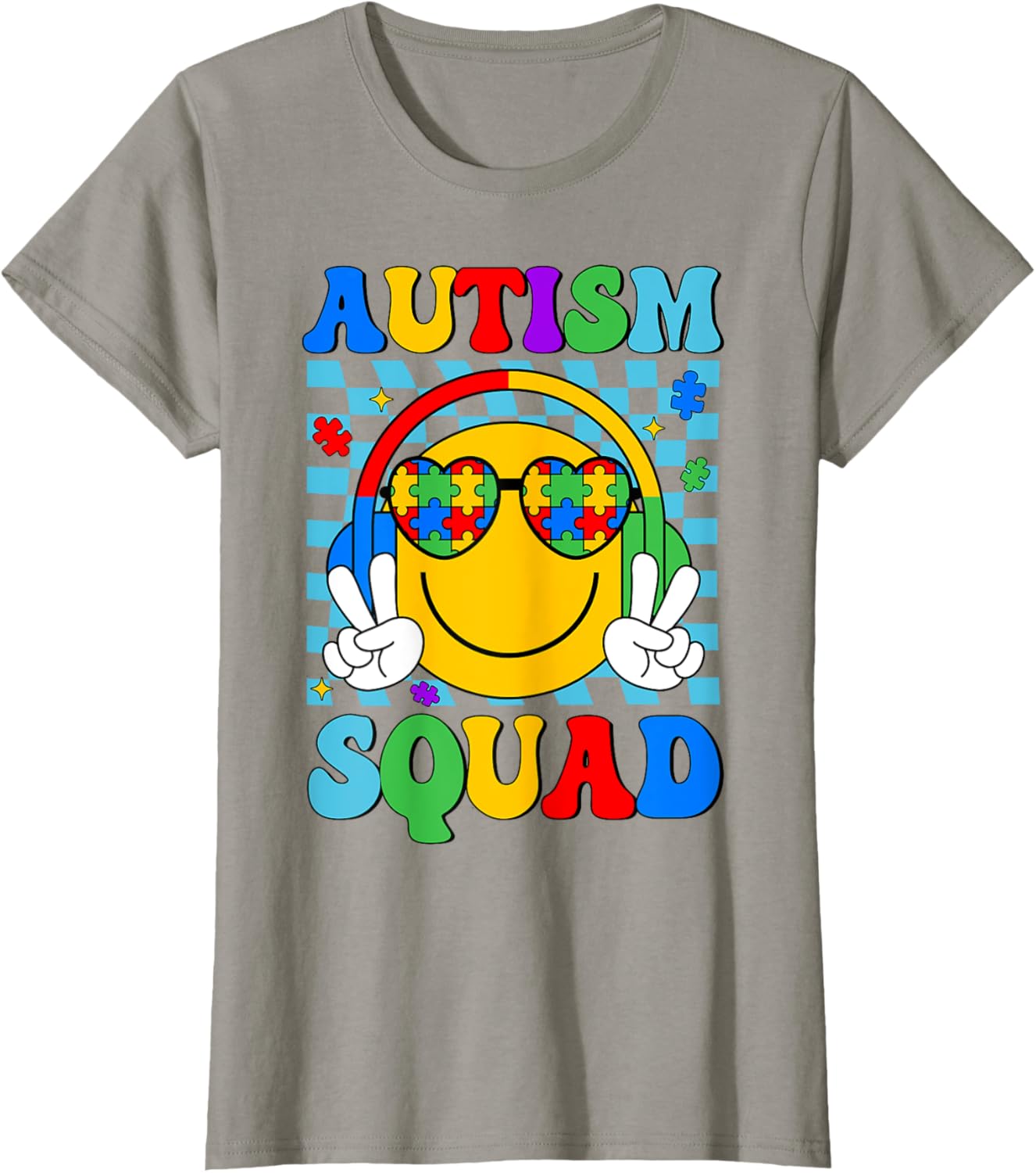 Autism Awareness Autism Squad Support Smile Face Women Men