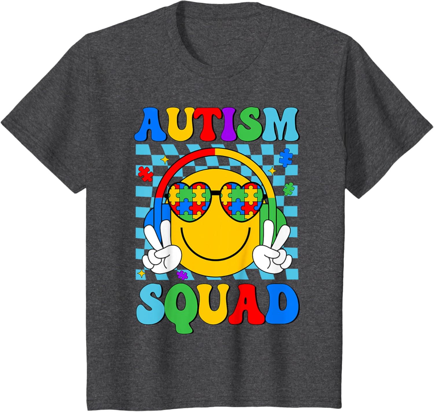 Autism Awareness Autism Squad Support Smile Face Women Men