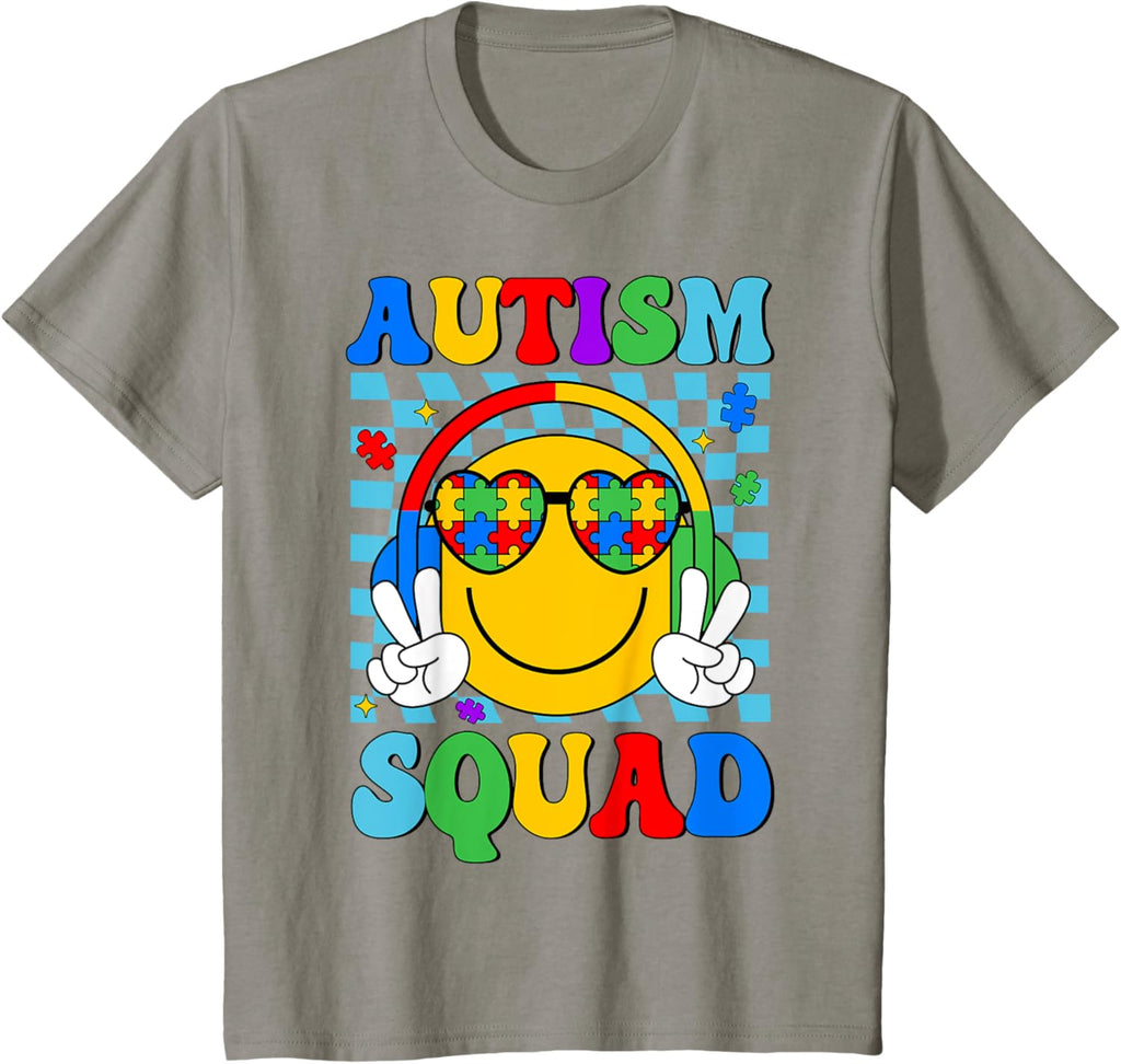 Autism Awareness Autism Squad Support Smile Face Women Men