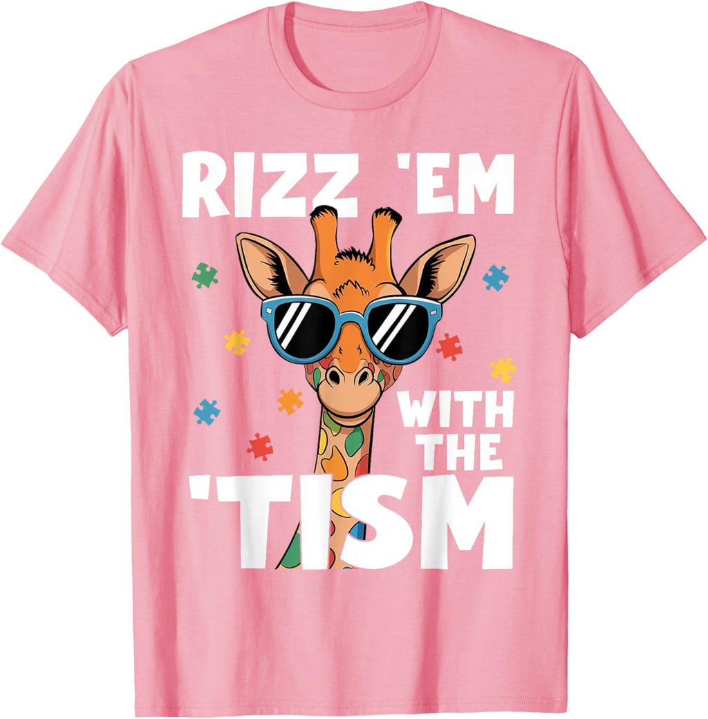 Rizz em with the tism Autism Giraffe Funny Autism Awareness