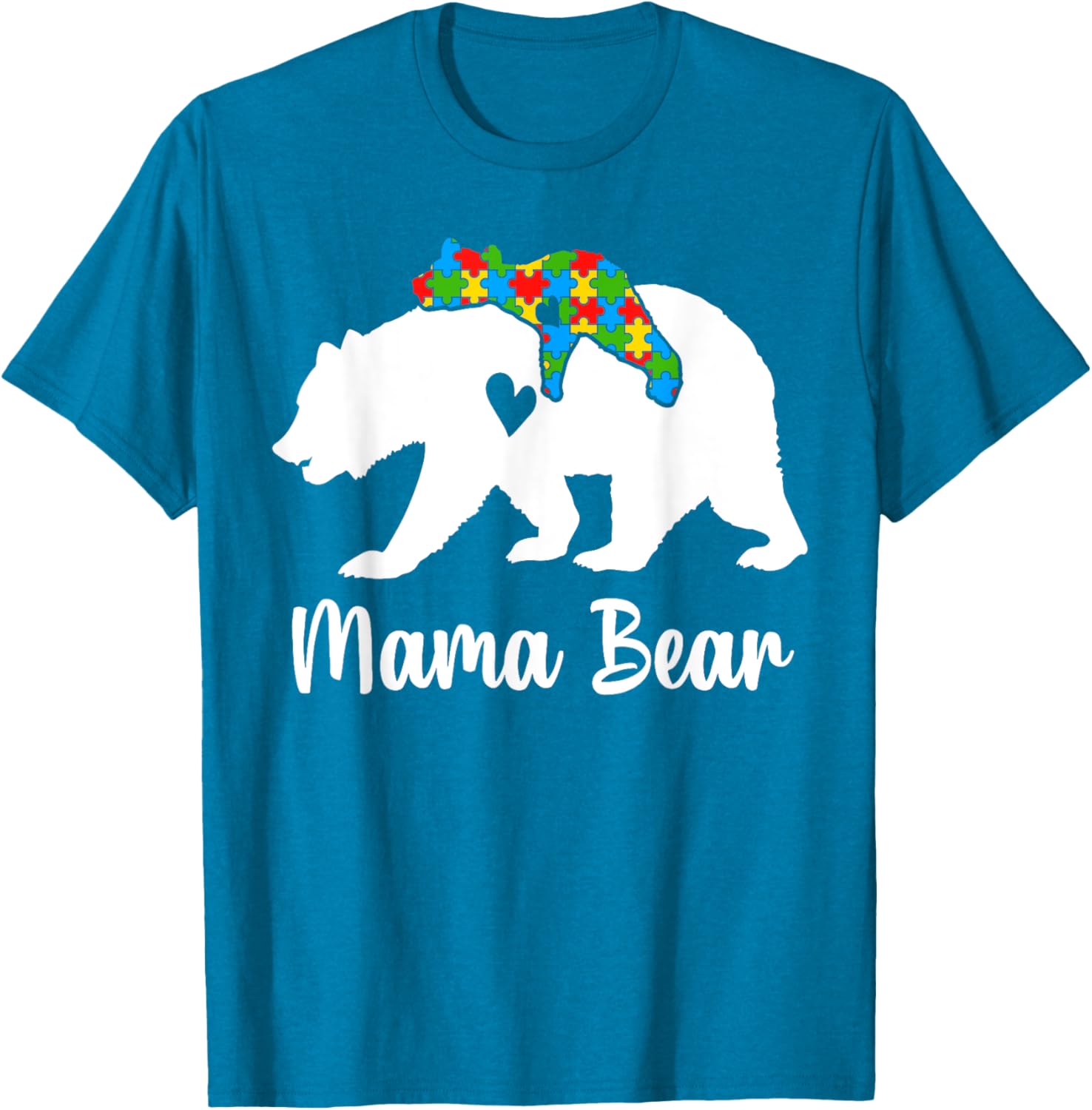 Mama Bear Love Support Autism Awareness Bear Family