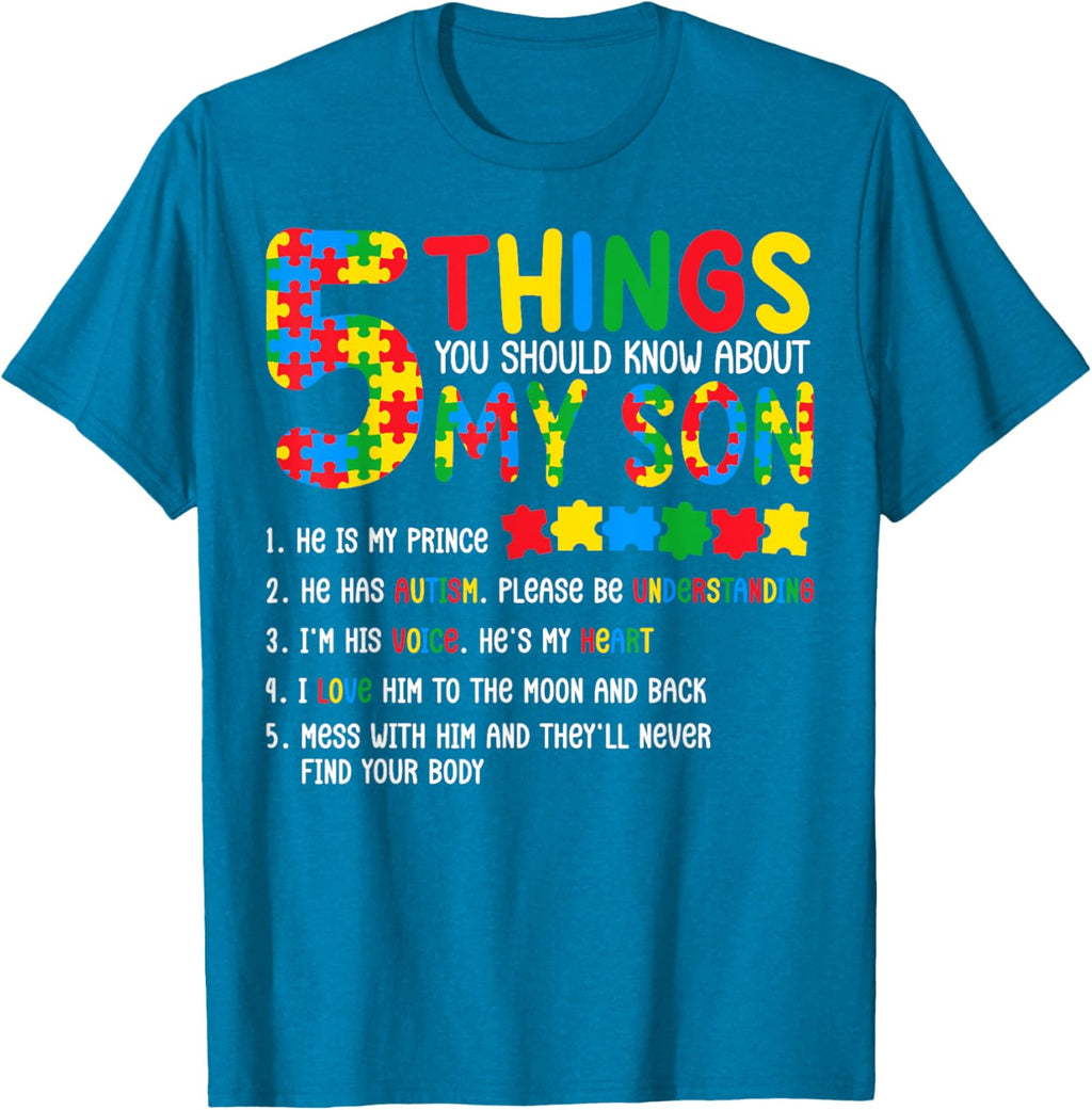 Autism Awareness Shirt 5 Things You Should Know About My Son
