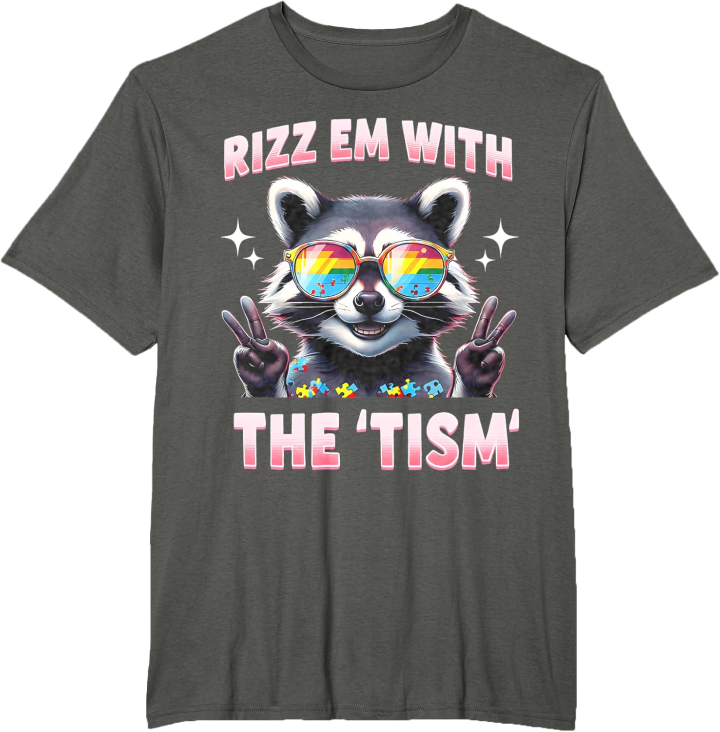 Autism Funny Rizz Em With The Tism Meme Autistic Racoon