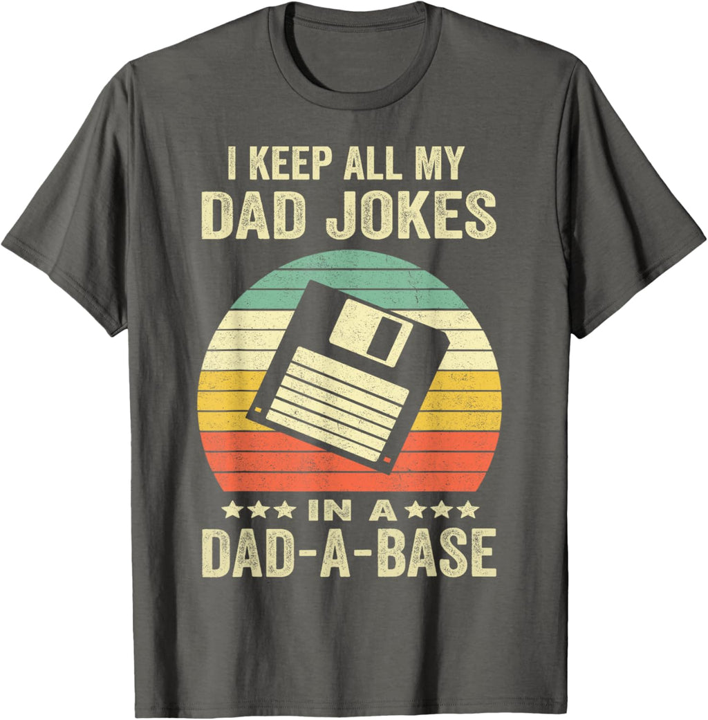 Mens Funny dad jokes in dad-a-base vintage for father's day