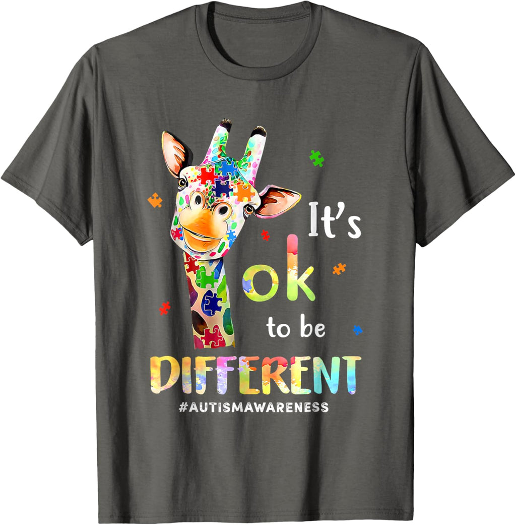 Autism Awareness Cute Giraffe Animal Its Ok To Be Different