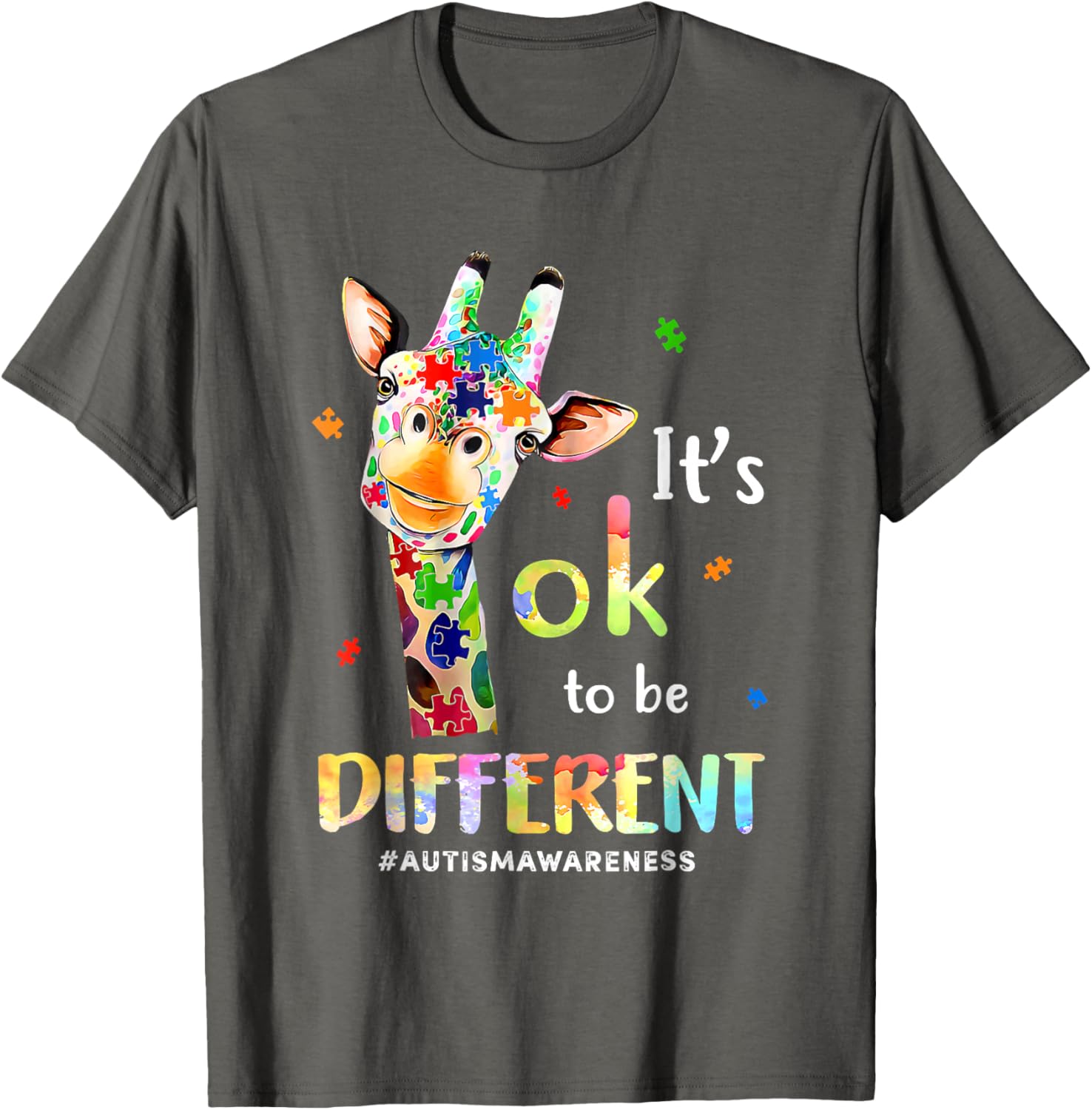 Autism Awareness Cute Giraffe Animal Its Ok To Be Different