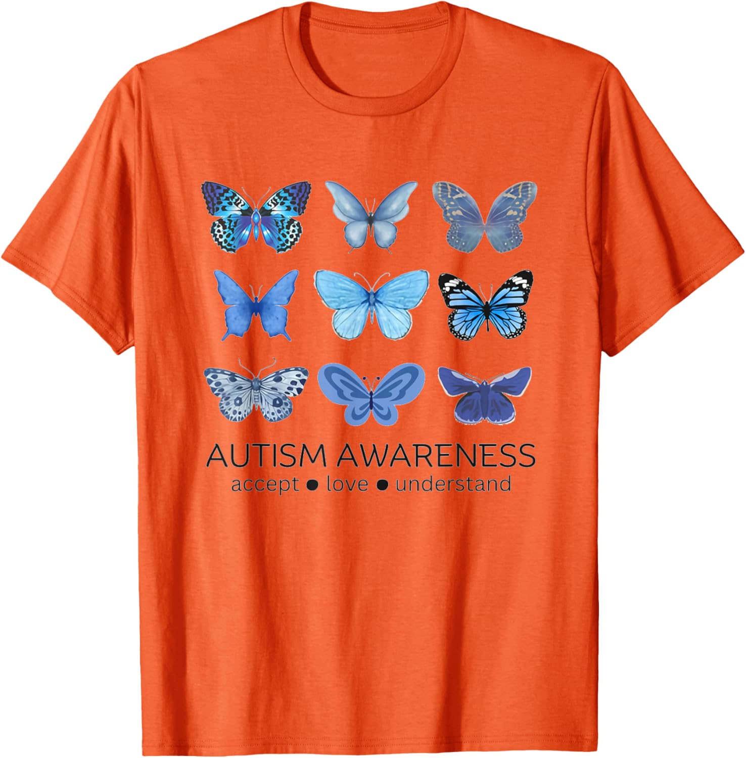 Women In April We Wear Blue Butterfly Autism Mental Health