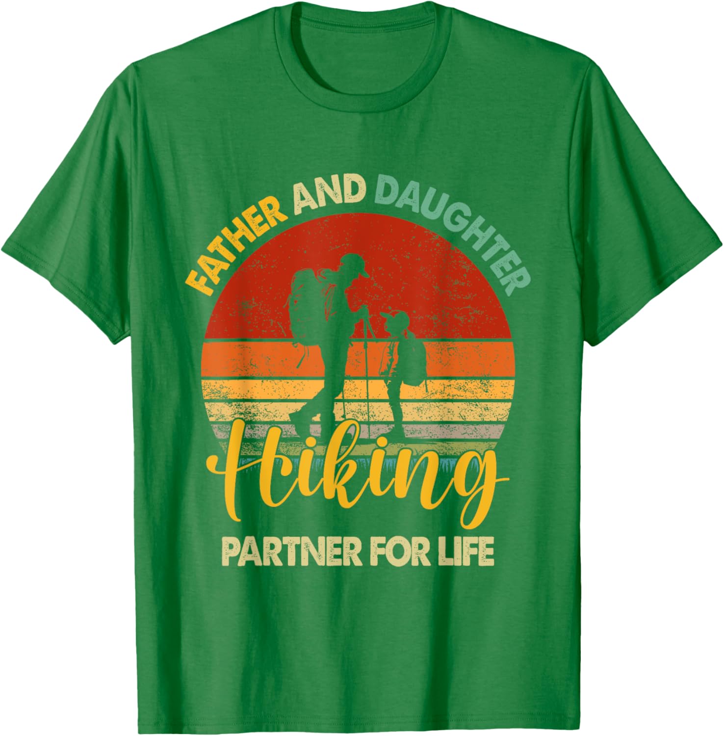 Retro Father Daughter Hiking Partner For Life Fathers Day