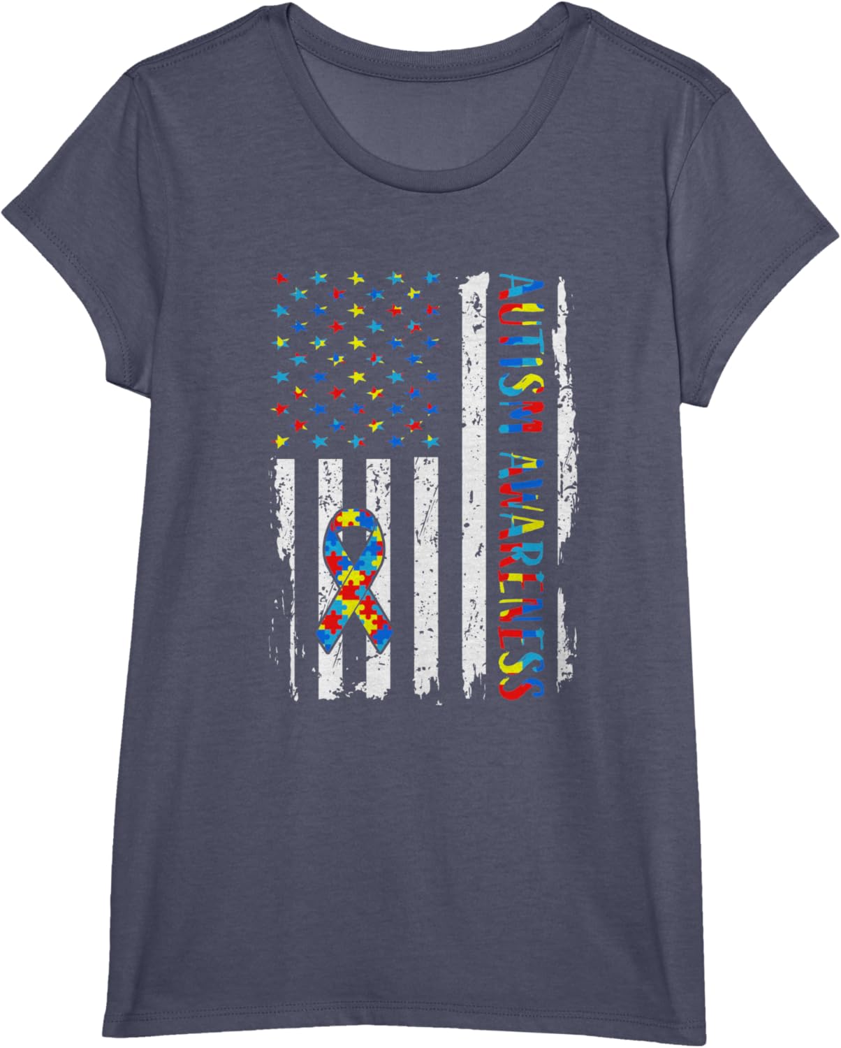 Autism Awareness Mom Dad USA flag Autistic Awareness Autism