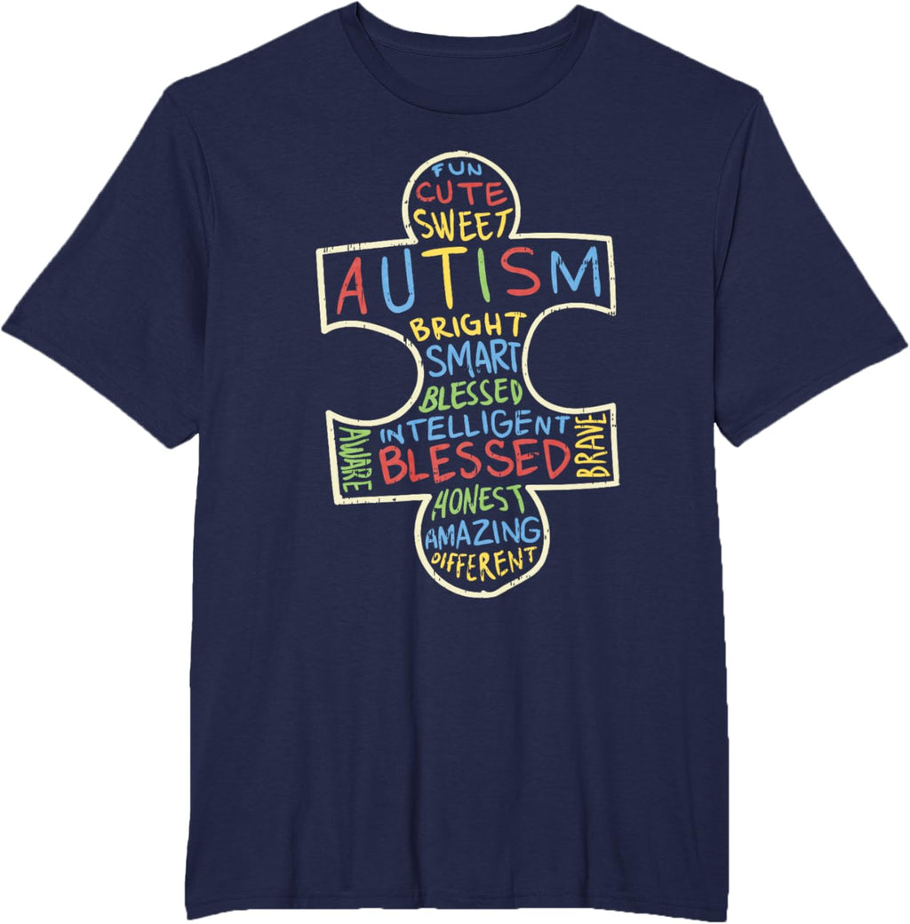 Autism Awareness Shirt Puzzle Piece Words Autistic Gift