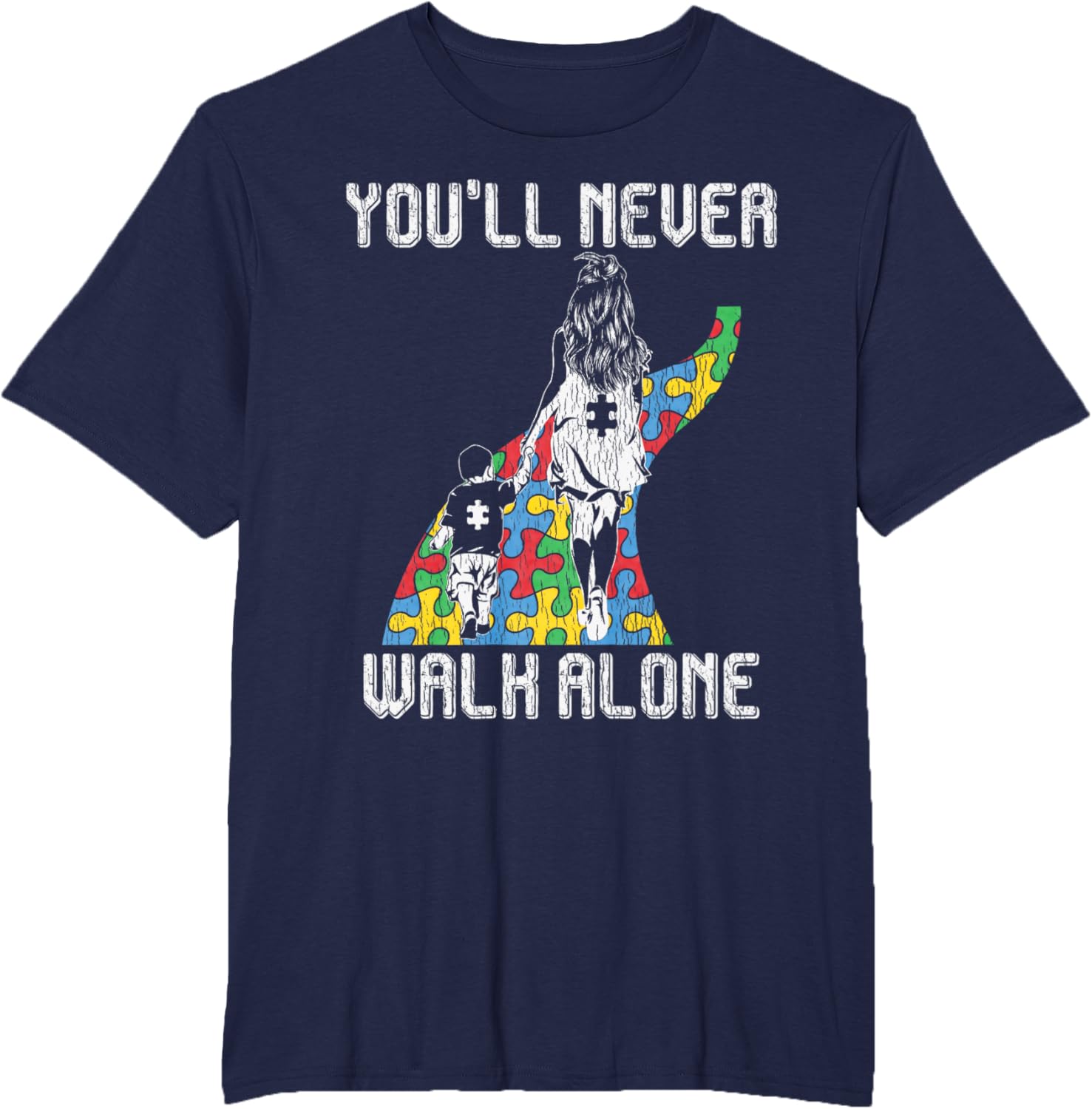 Vintage Mother Son Family Autistic Kids Autism Awareness Mom