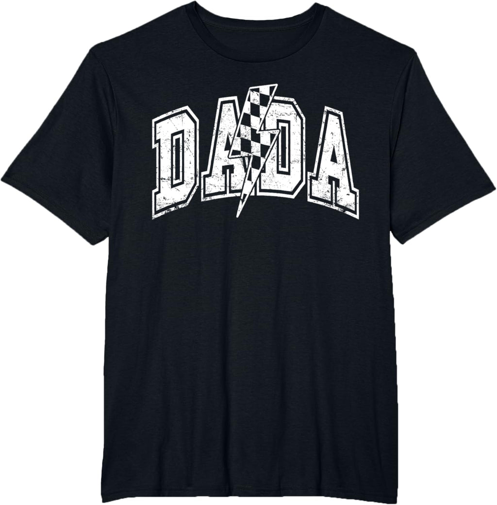 Dada Lightning Bolt Checkered Varsity Dad Men Father's Day