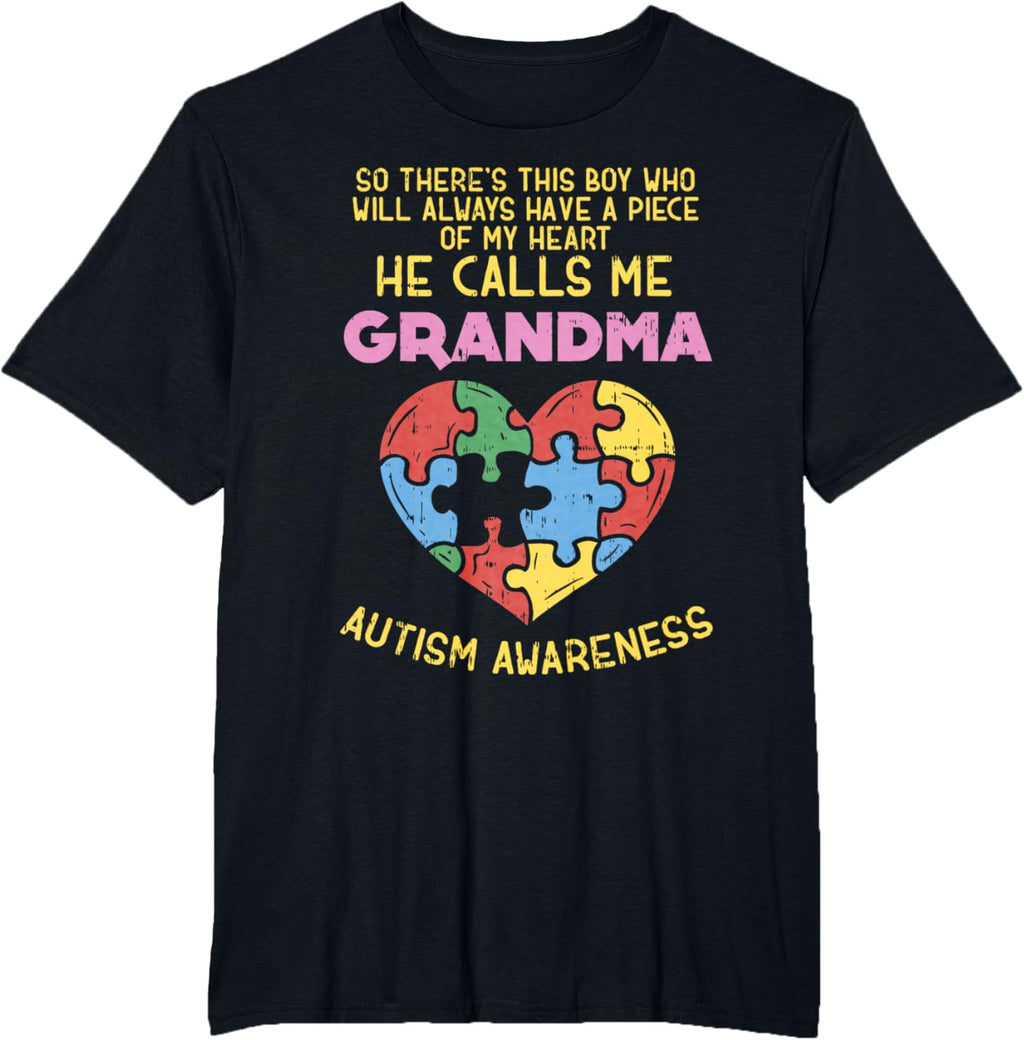 Grandma Autism Awareness Shirt Austistic Boy Piece My Heart