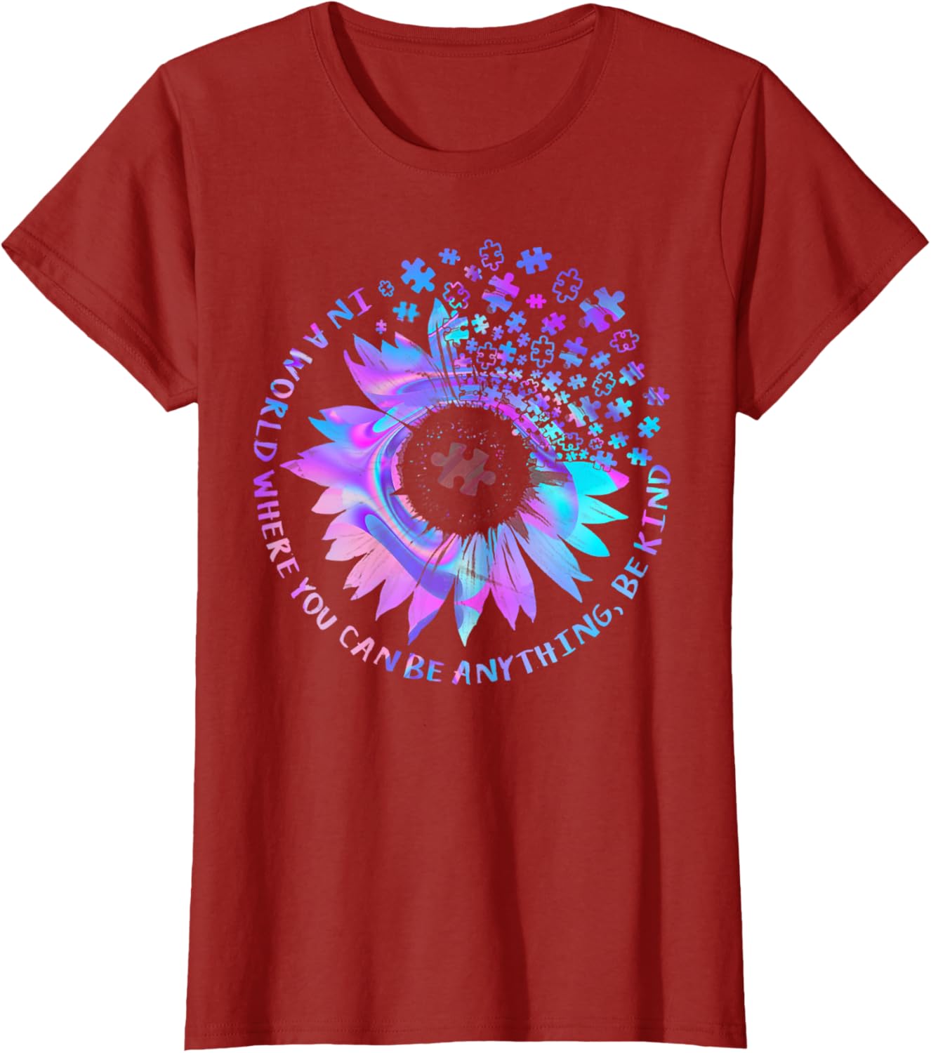 Be Kind Autism Awareness Kindness Sunflower Tie Dye Puzzle