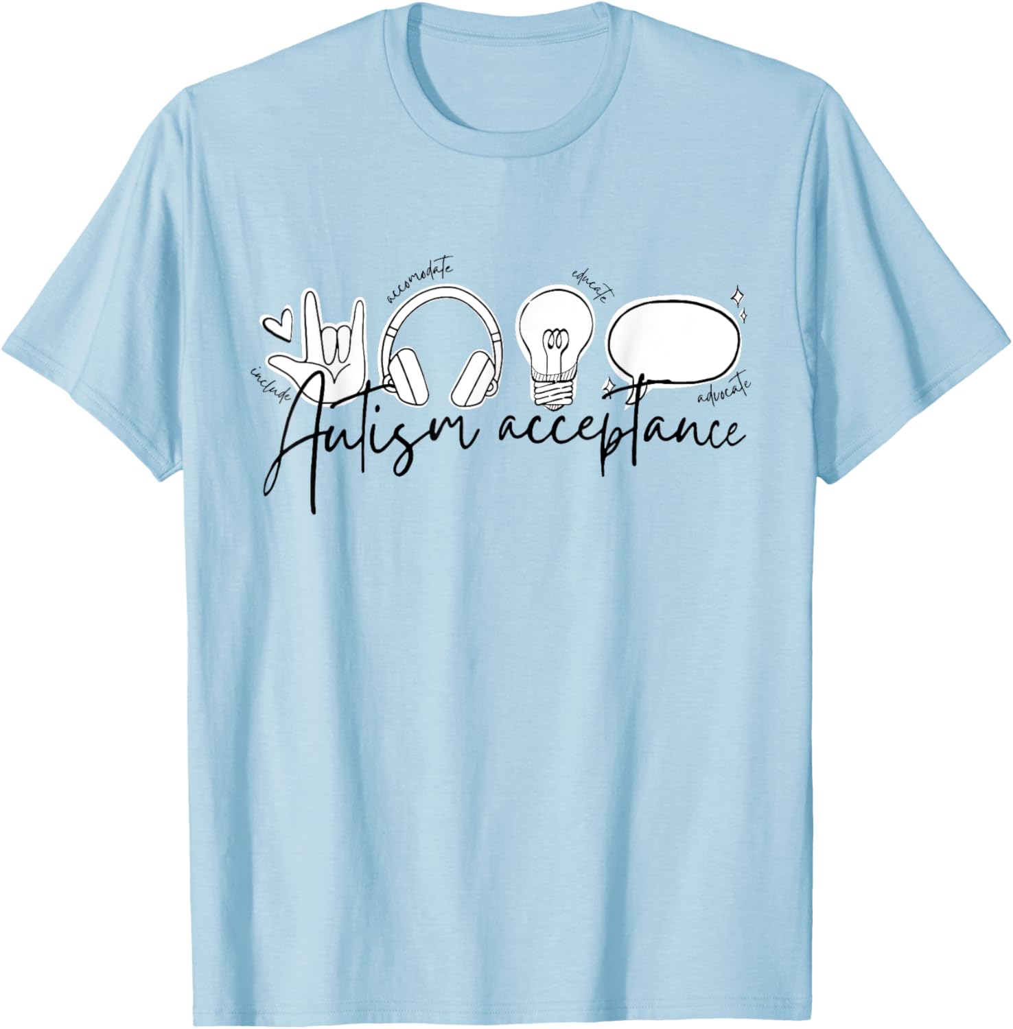 Autism Awareness Acceptance Shirt Support Mom Women Kid