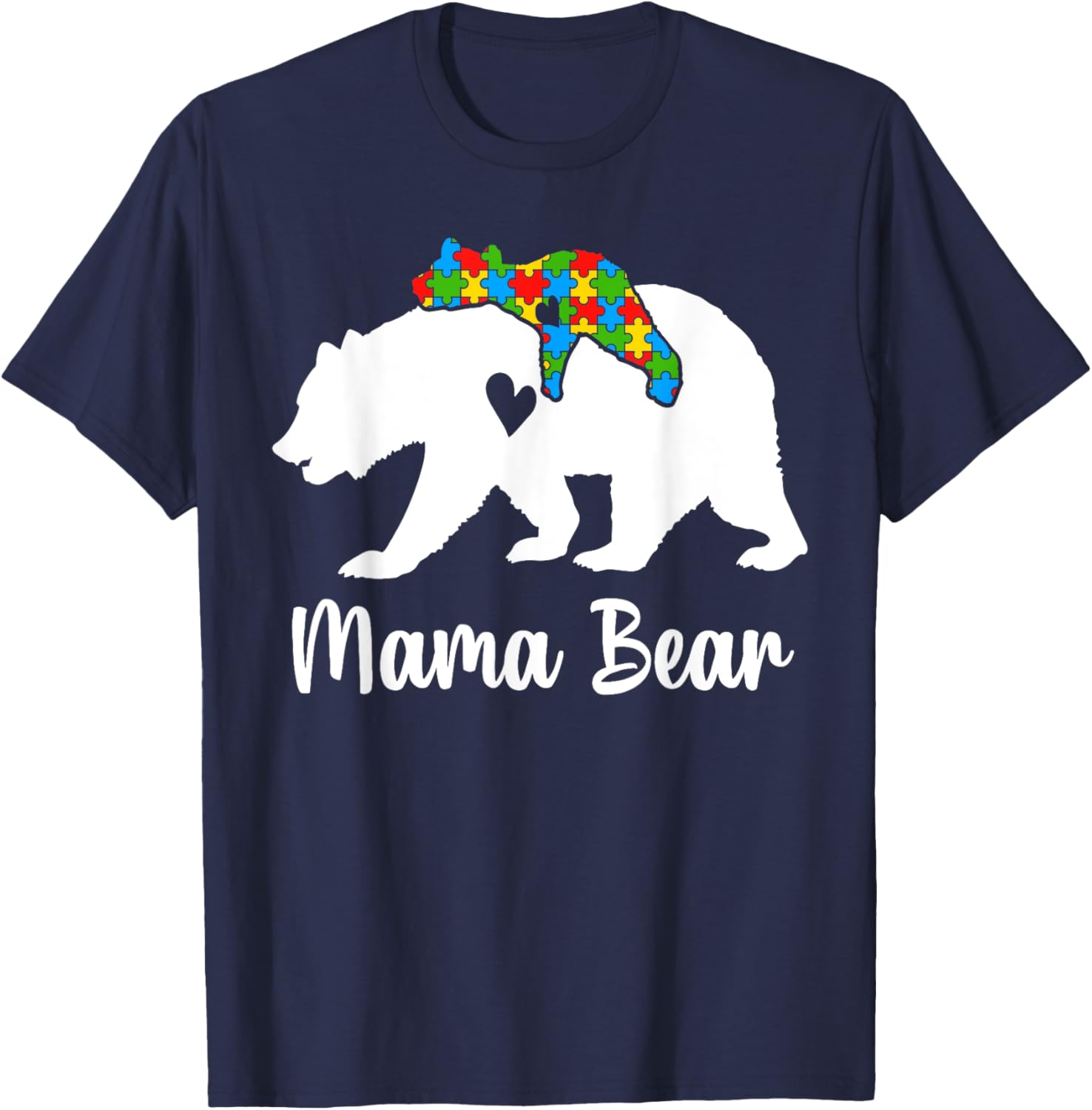 Mama Bear Love Support Autism Awareness Bear Family