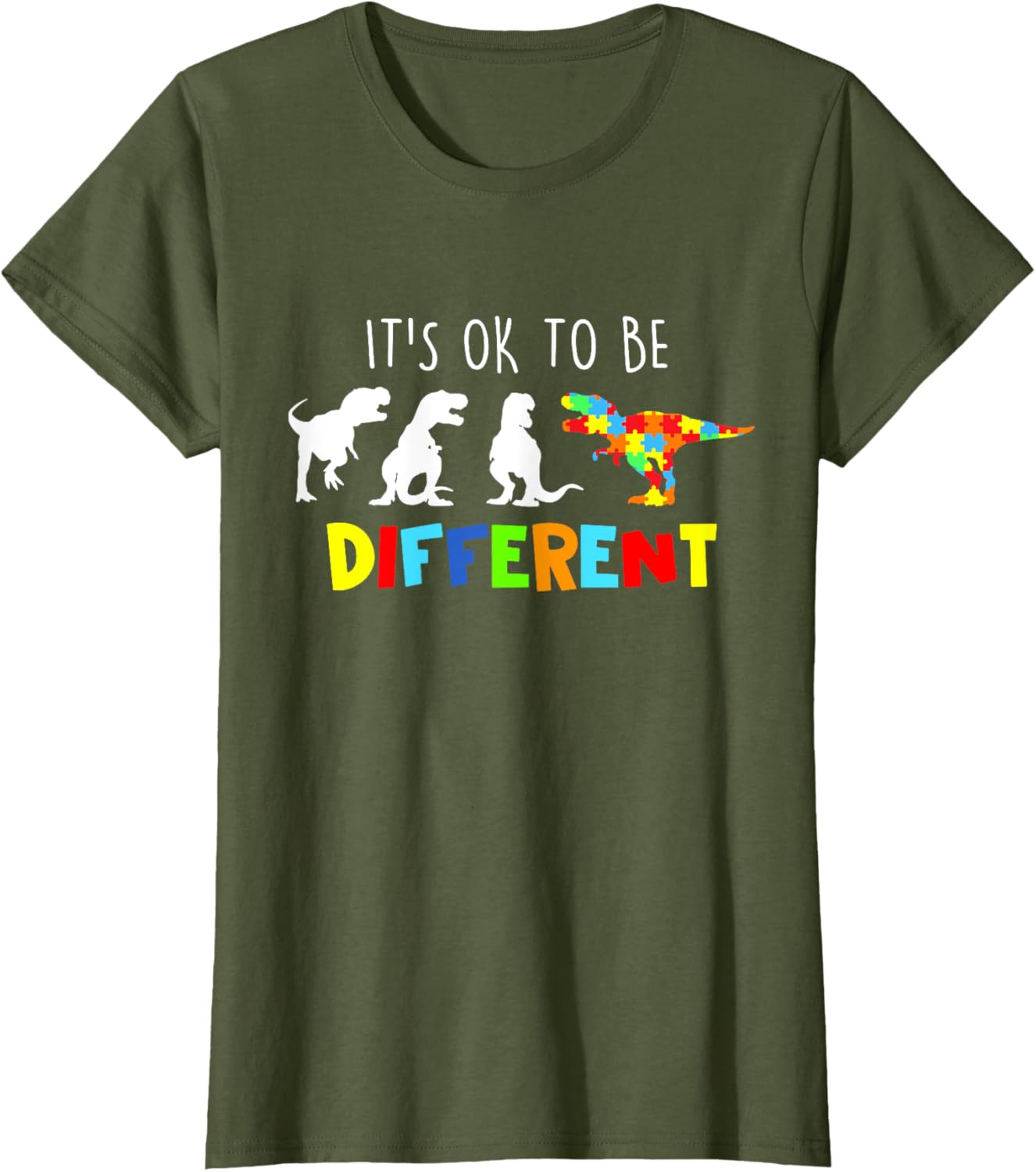 Autism Awareness Dinosaur Kid Boys Its Ok To Be Different
