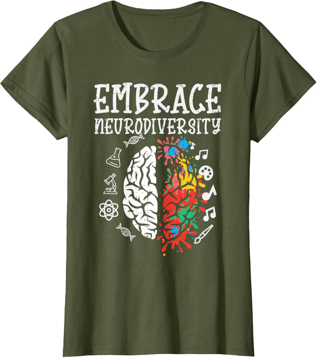 Embrace Neurodiversity Autism Awareness ASD Men Women Kids