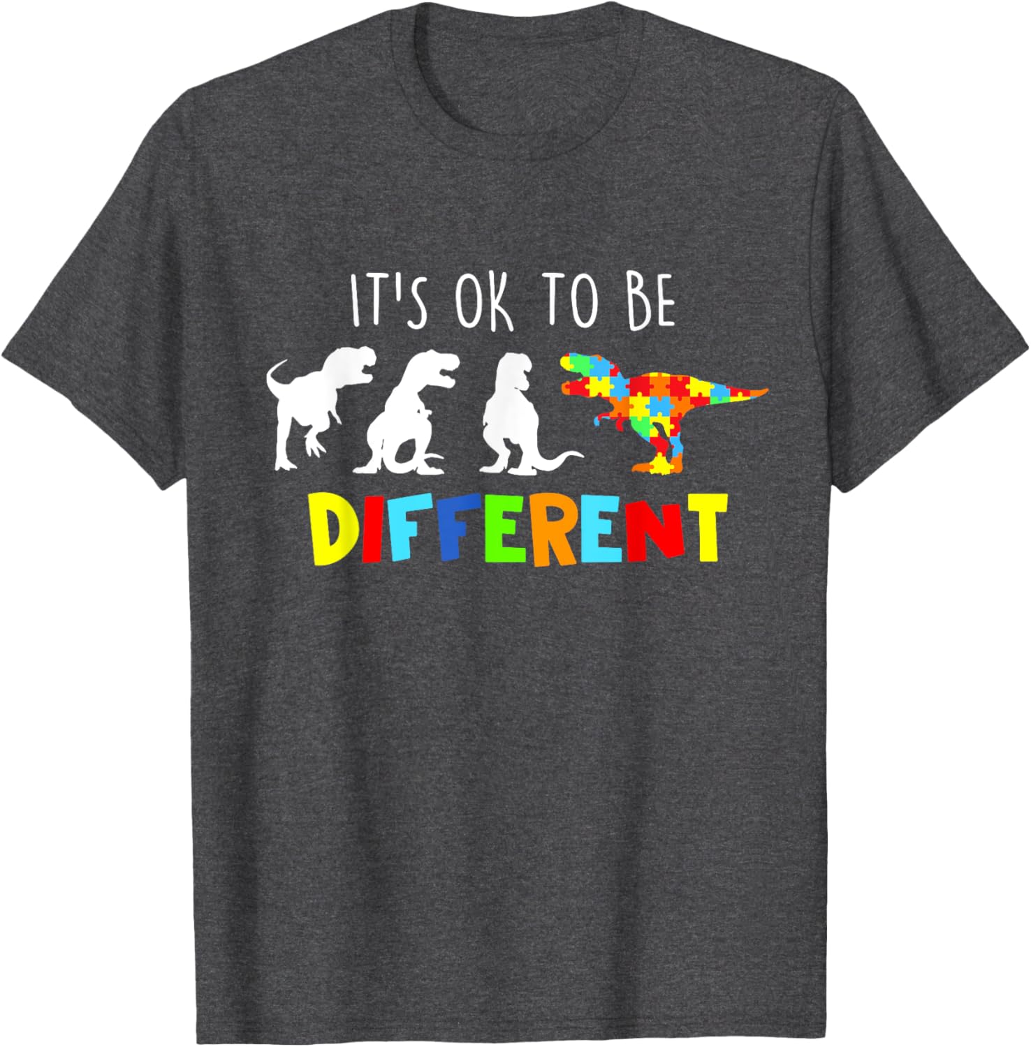 Autism Awareness Dinosaur Kid Boys Its Ok To Be Different