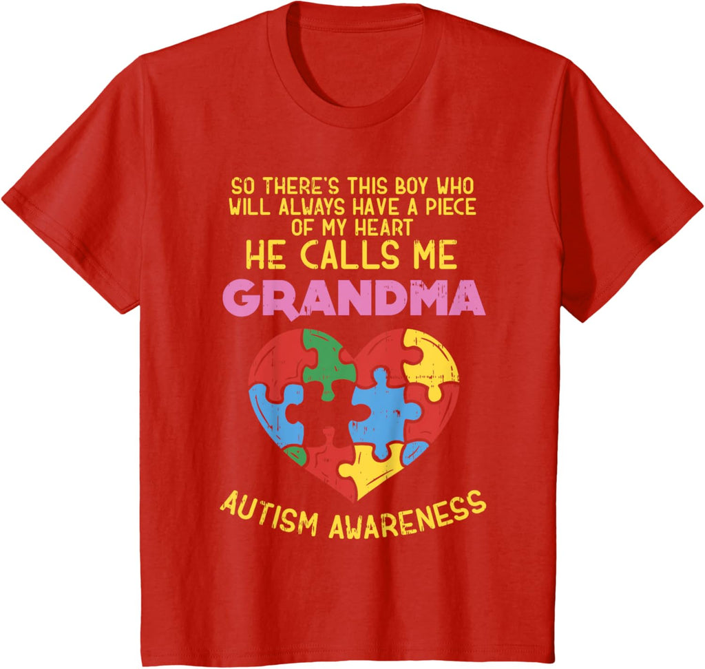 Grandma Autism Awareness Shirt Austistic Boy Piece My Heart