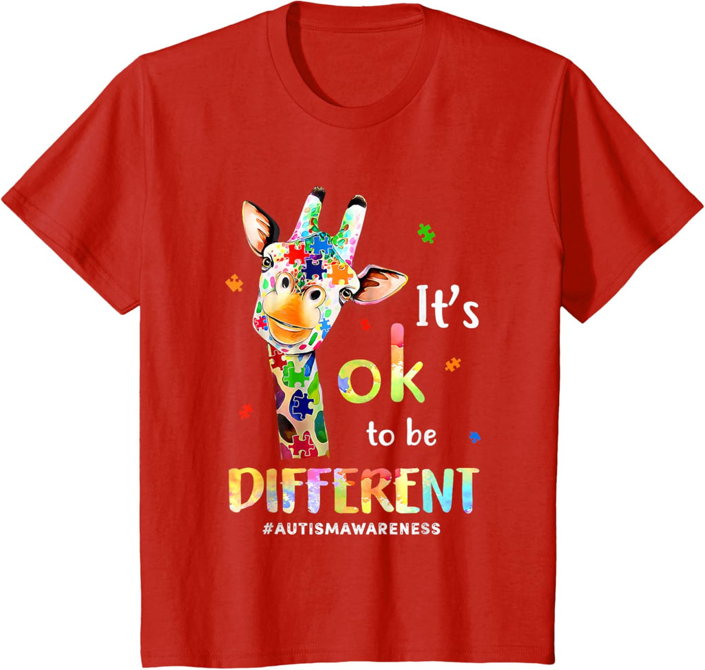 Autism Awareness Cute Giraffe Animal Its Ok To Be Different