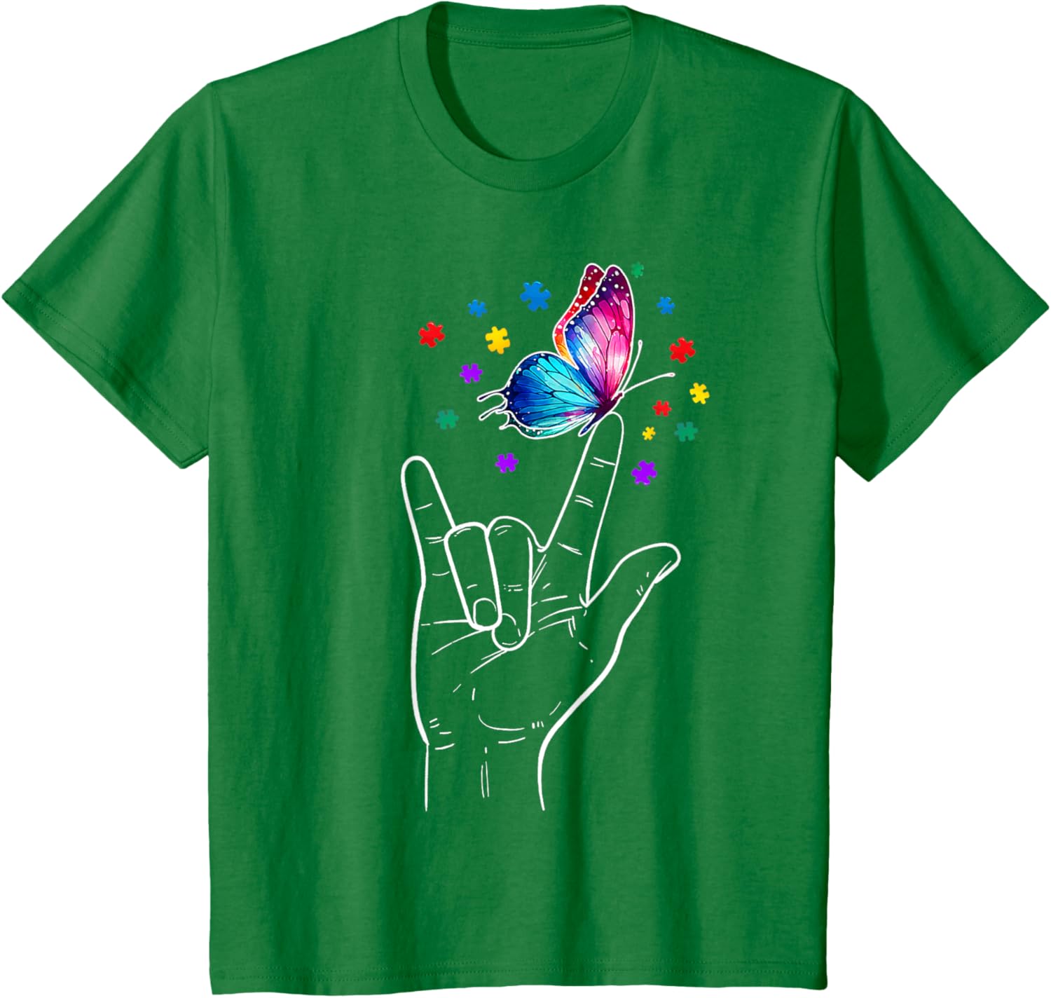 I Love You Hand Sign Language Butterfly Autism Awareness