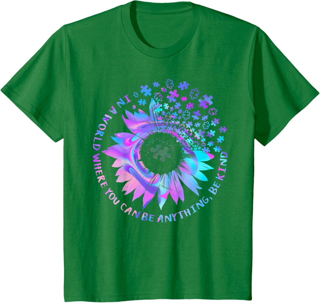 Be Kind Autism Awareness Kindness Sunflower Tie Dye Puzzle