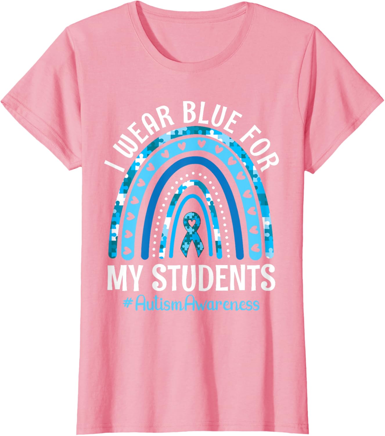 Happy Teacher I Wear Blue For My Students Autism Awareness