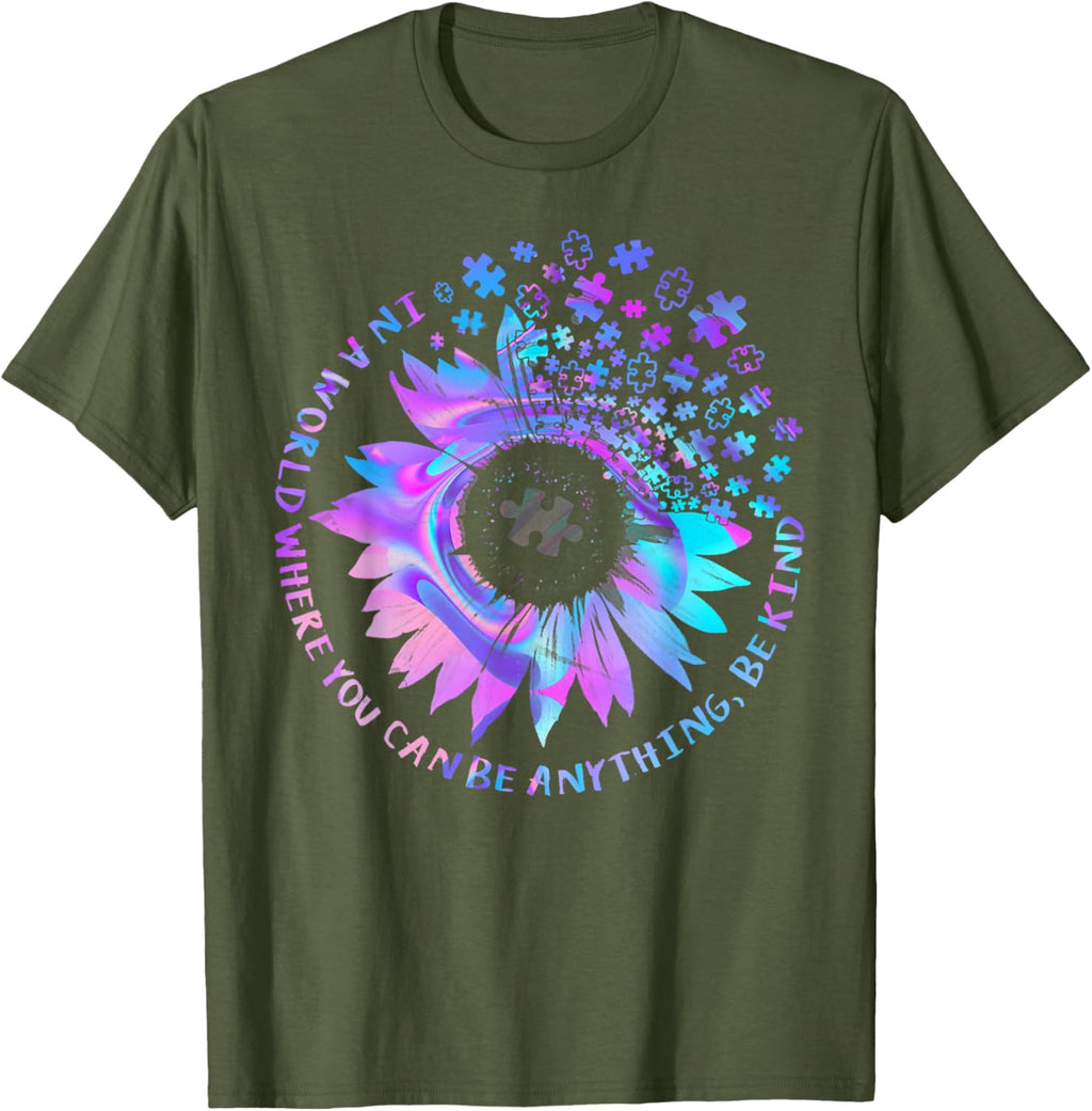 Be Kind Autism Awareness Kindness Sunflower Tie Dye Puzzle