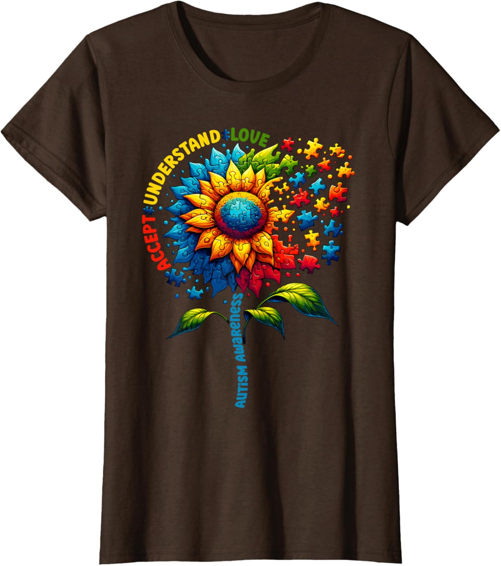 Autism Awareness Sunflower Men Women kids Autism Sunflower