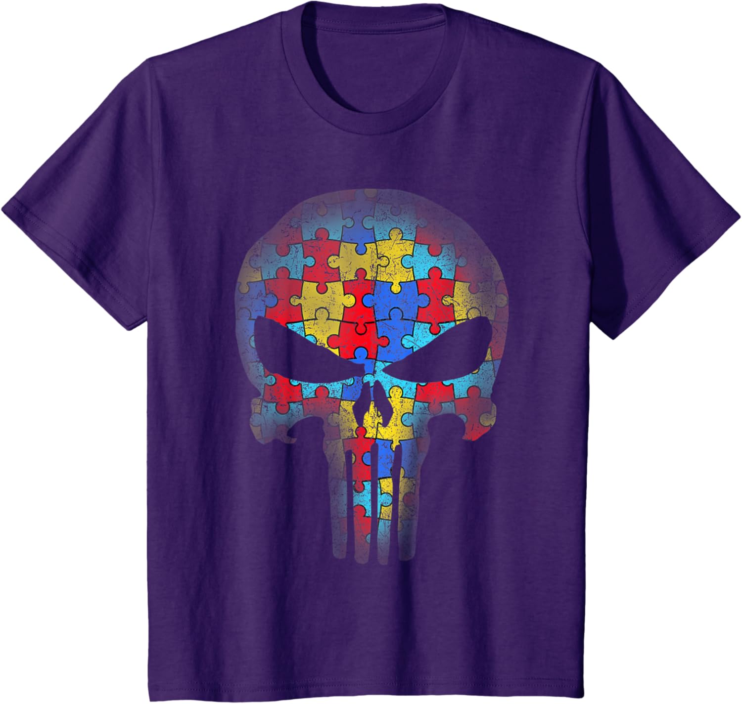 Skull Autism Awareness Puzzle Piece Mens Womens Kids