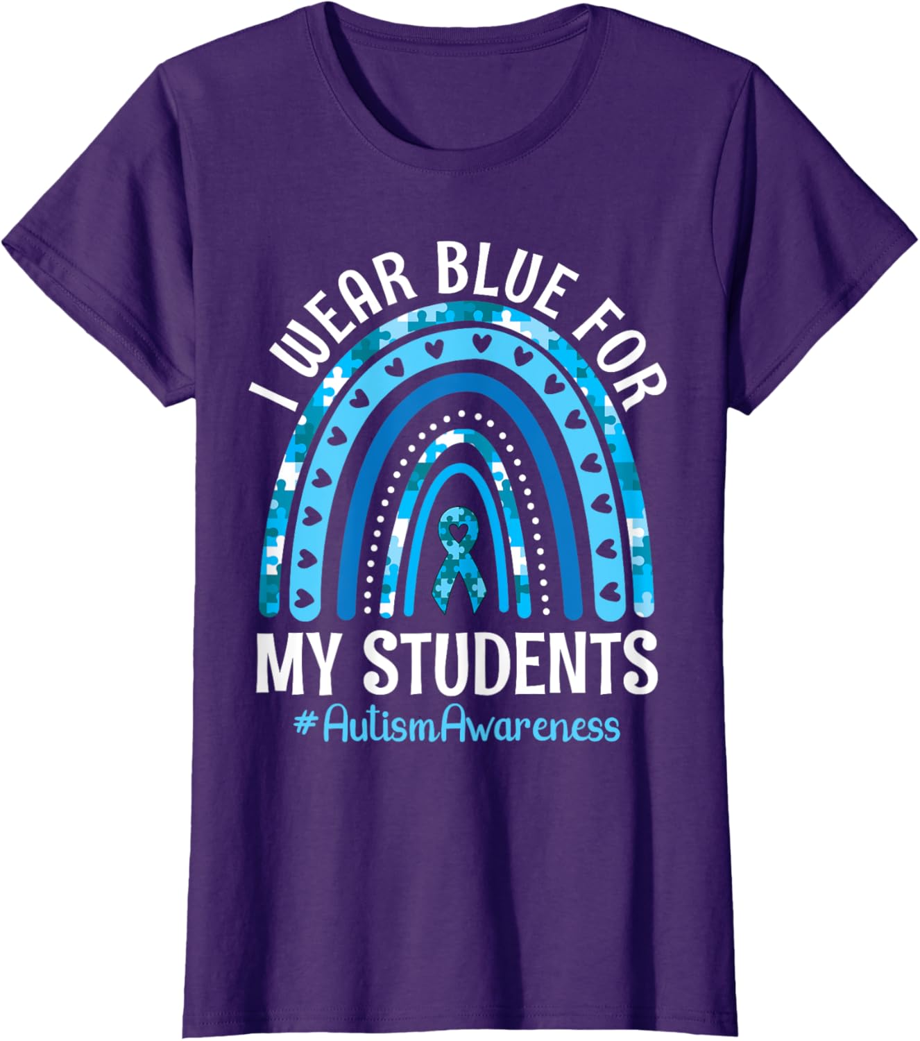 Happy Teacher I Wear Blue For My Students Autism Awareness