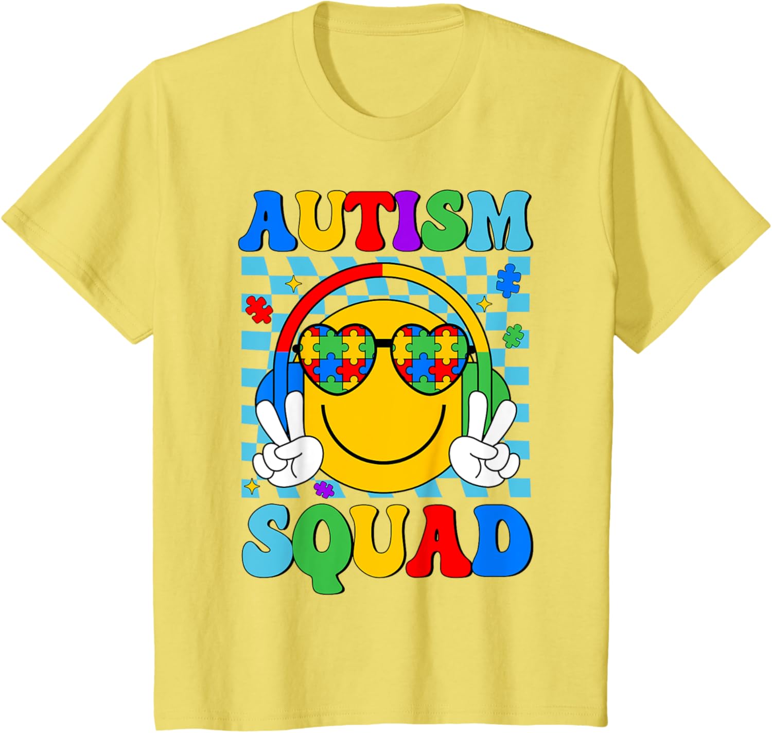 Autism Awareness Autism Squad Support Smile Face Women Men