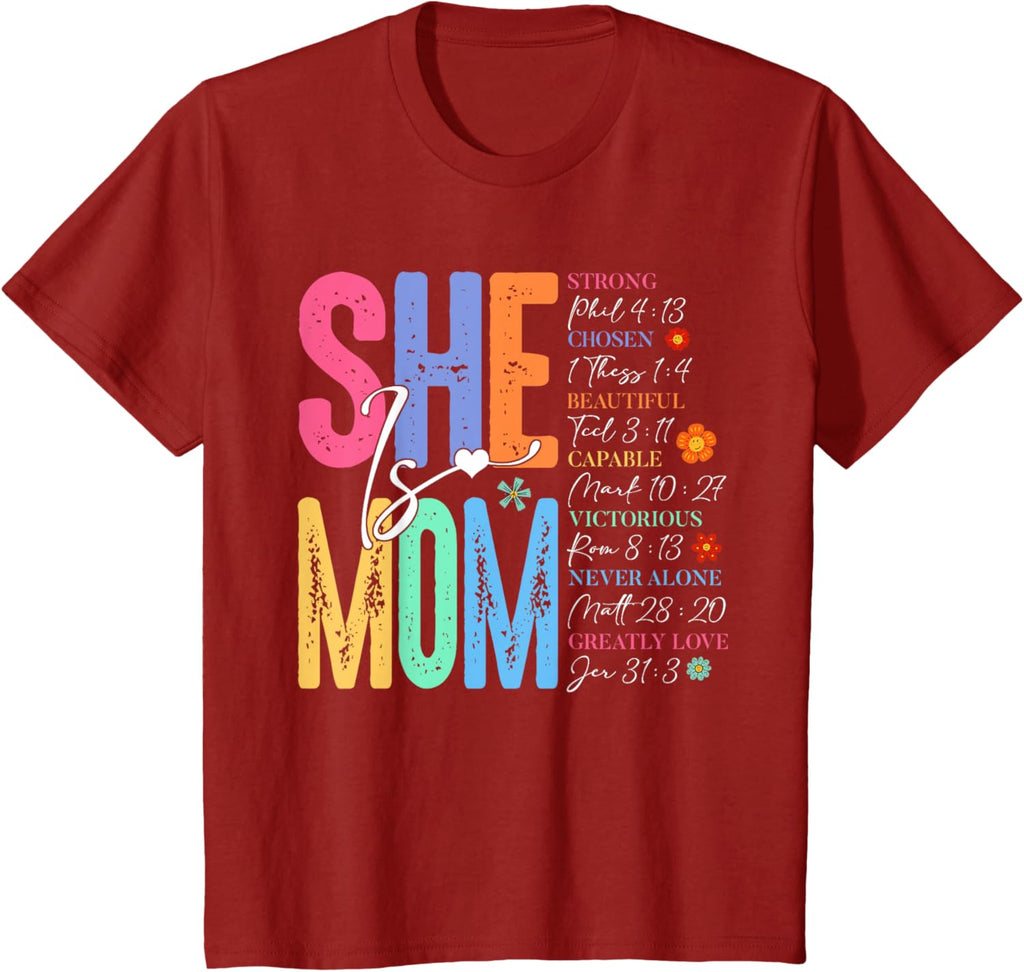 She Is Mom Christian Mother's Day Jesus Mama Religious Women
